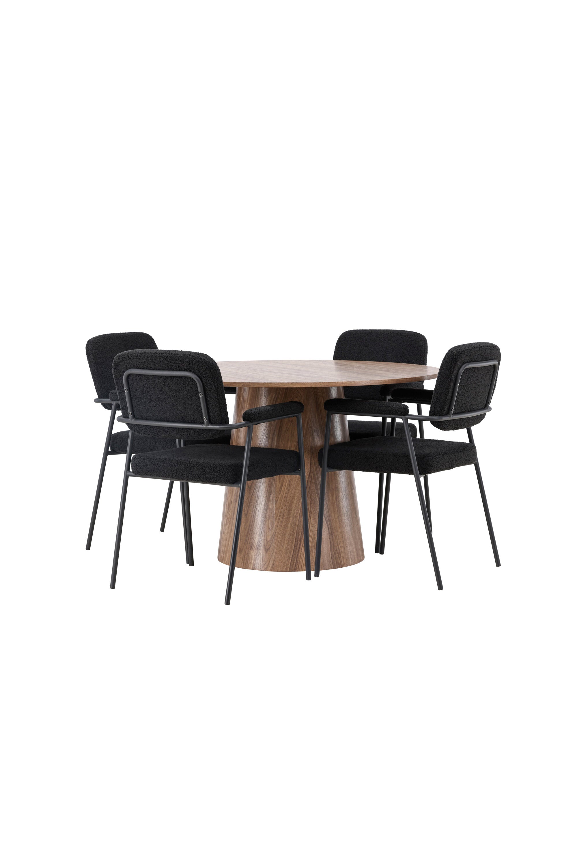 Lanzo Esszimmerset + Yesterday ⌀120cm/4St. in Natur / Schwarz präsentiert im Onlineshop von KAQTU Design AG. Esszimmerset ist von Venture Home