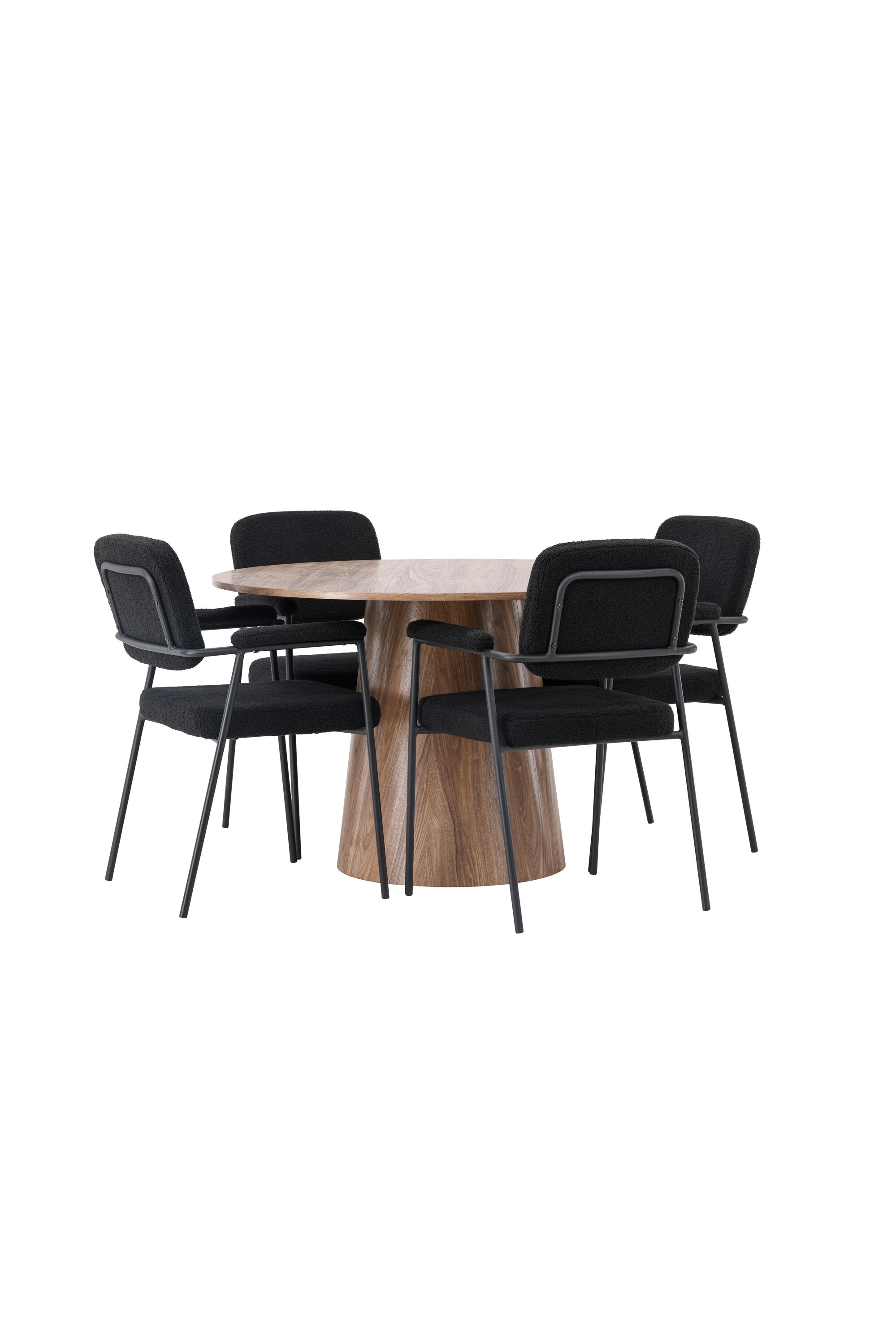 Lanzo Esszimmerset + Yesterday ⌀120cm/4St. in Natur / Schwarz präsentiert im Onlineshop von KAQTU Design AG. Esszimmerset ist von Venture Home