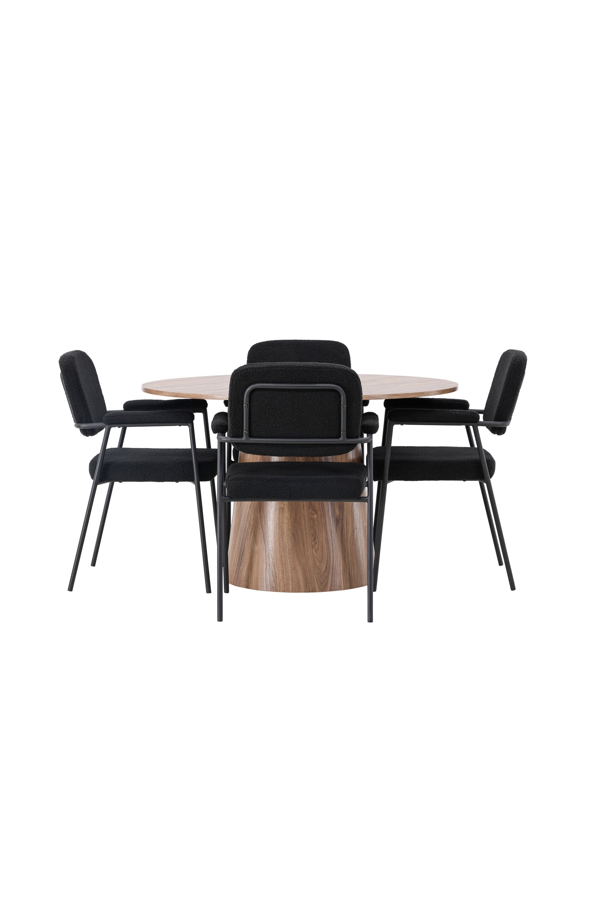 Lanzo Esszimmerset + Yesterday ⌀120cm/4St. in Natur / Schwarz präsentiert im Onlineshop von KAQTU Design AG. Esszimmerset ist von Venture Home