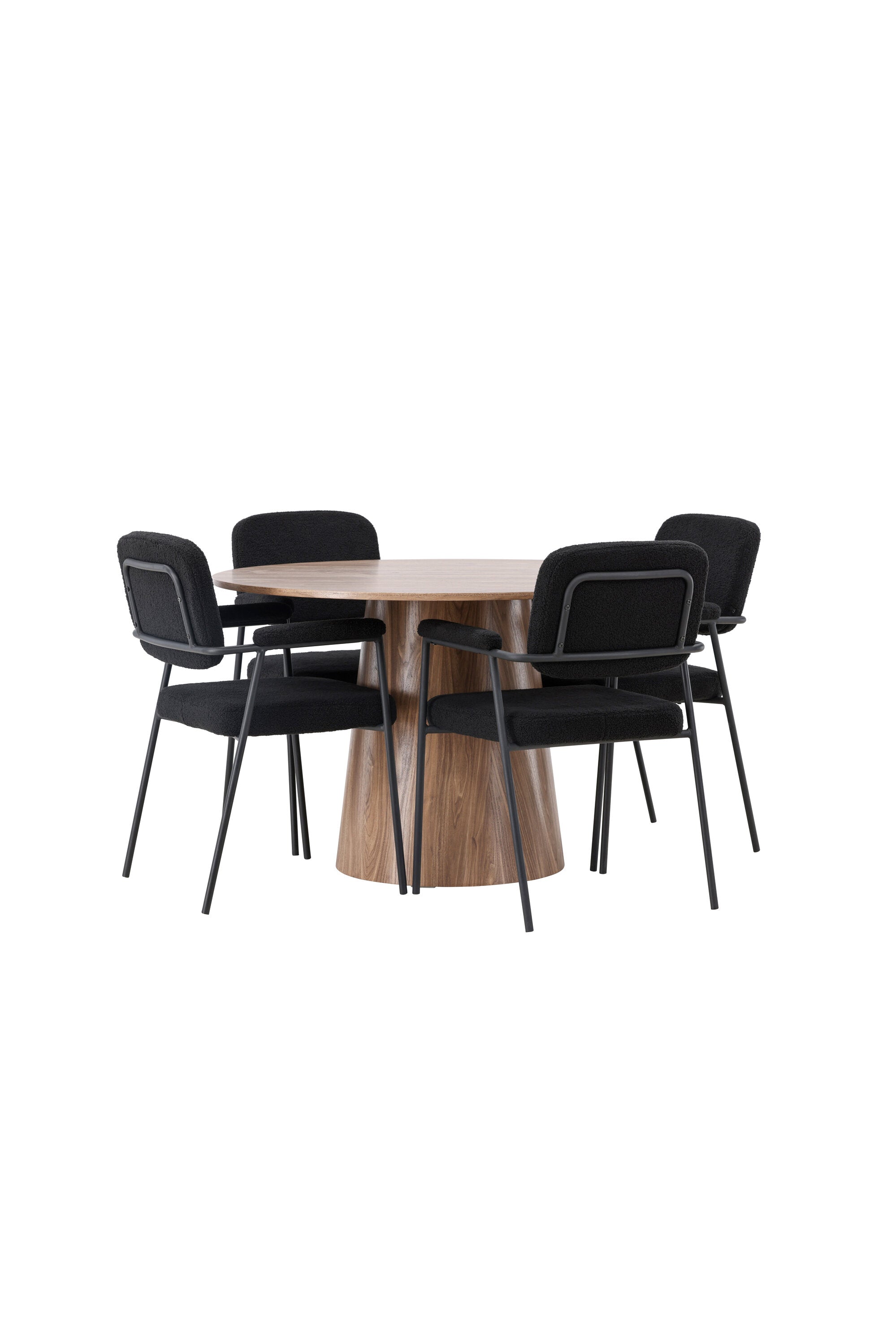 Lanzo Esszimmerset + Yesterday ⌀120cm/4St. in Natur / Schwarz präsentiert im Onlineshop von KAQTU Design AG. Esszimmerset ist von Venture Home