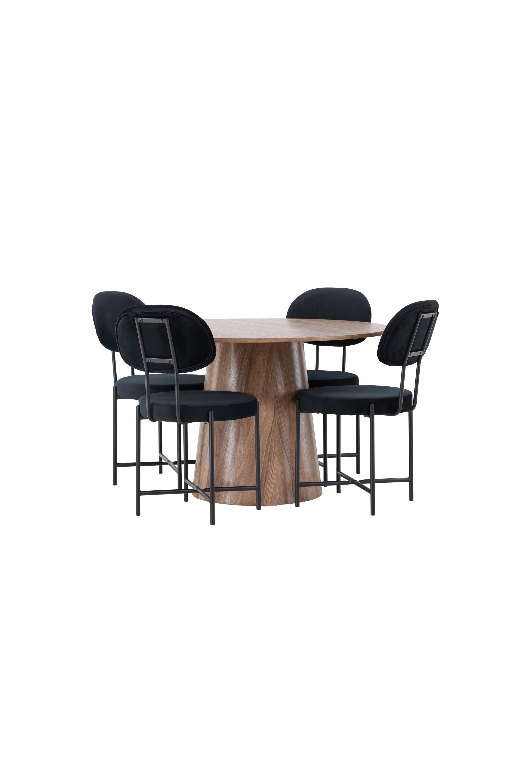 Lanzo Esszimmerset + Stella ⌀120cm/4St. in Natur / Schwarz präsentiert im Onlineshop von KAQTU Design AG. Esszimmerset ist von Venture Home
