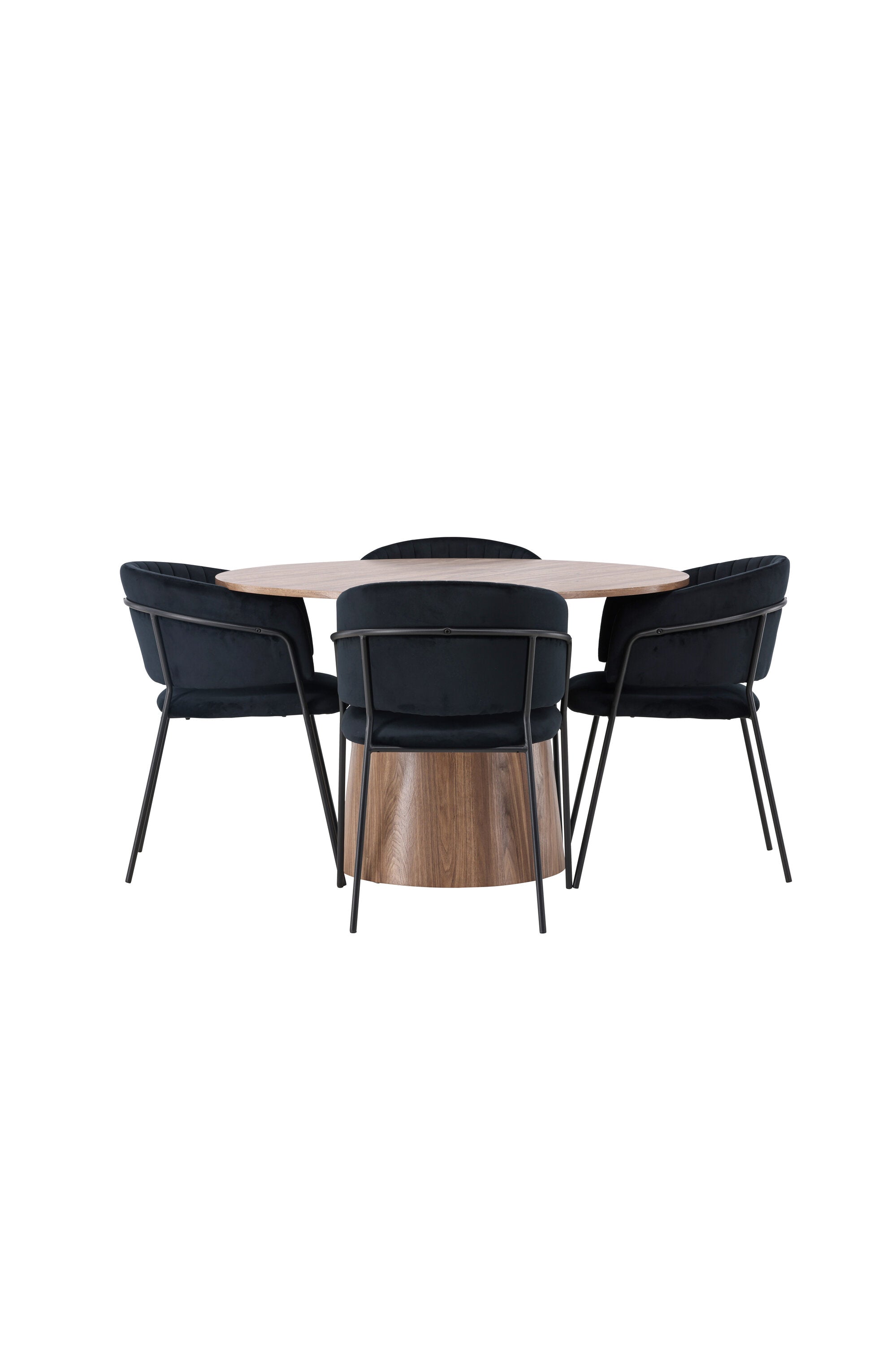 Lanzo Esszimmerset + Selma ⌀120cm/4St. in Natur / Schwarz präsentiert im Onlineshop von KAQTU Design AG. Esszimmerset ist von Venture Home