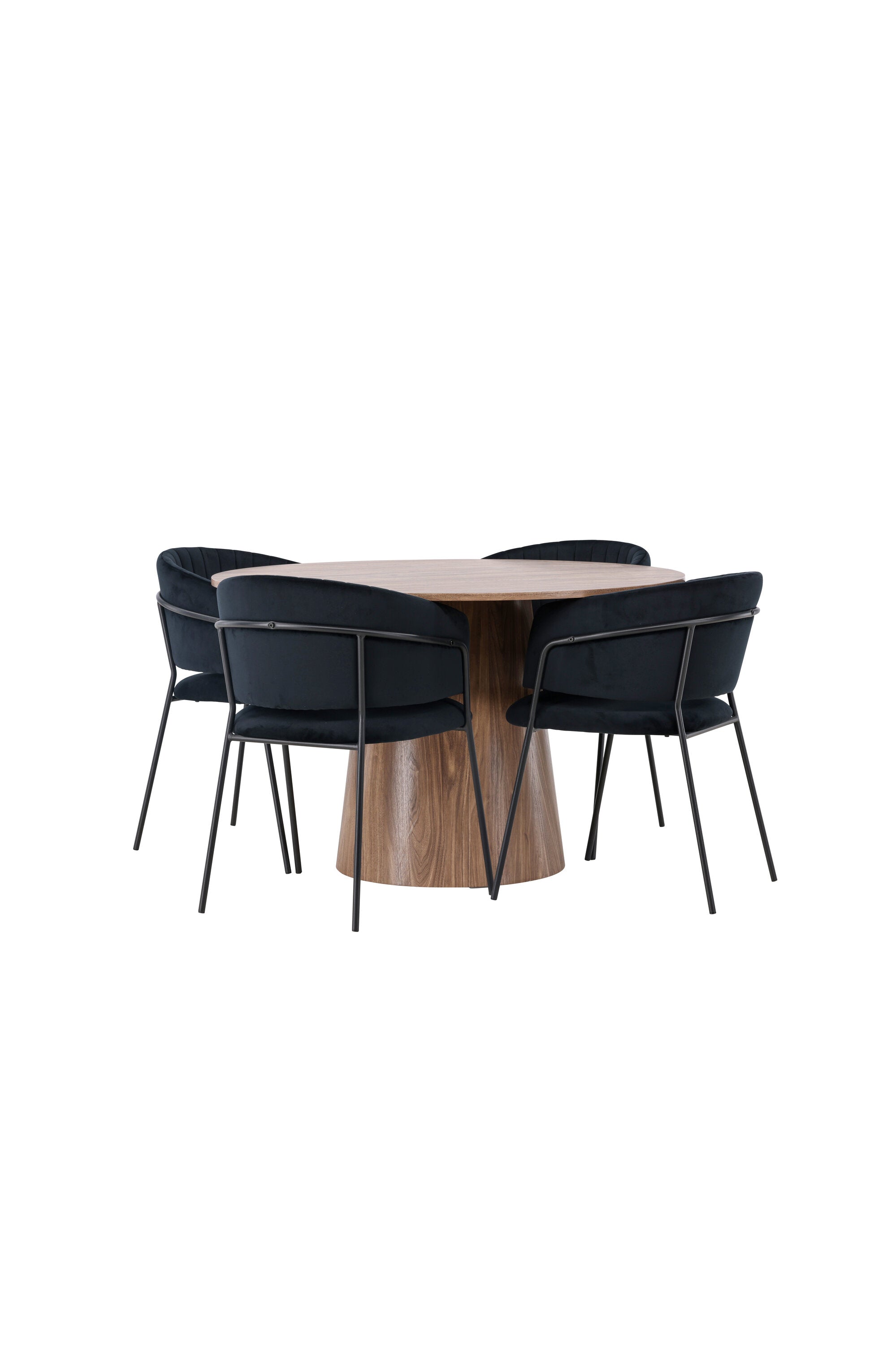 Lanzo Esszimmerset + Selma ⌀120cm/4St. in Natur / Schwarz präsentiert im Onlineshop von KAQTU Design AG. Esszimmerset ist von Venture Home