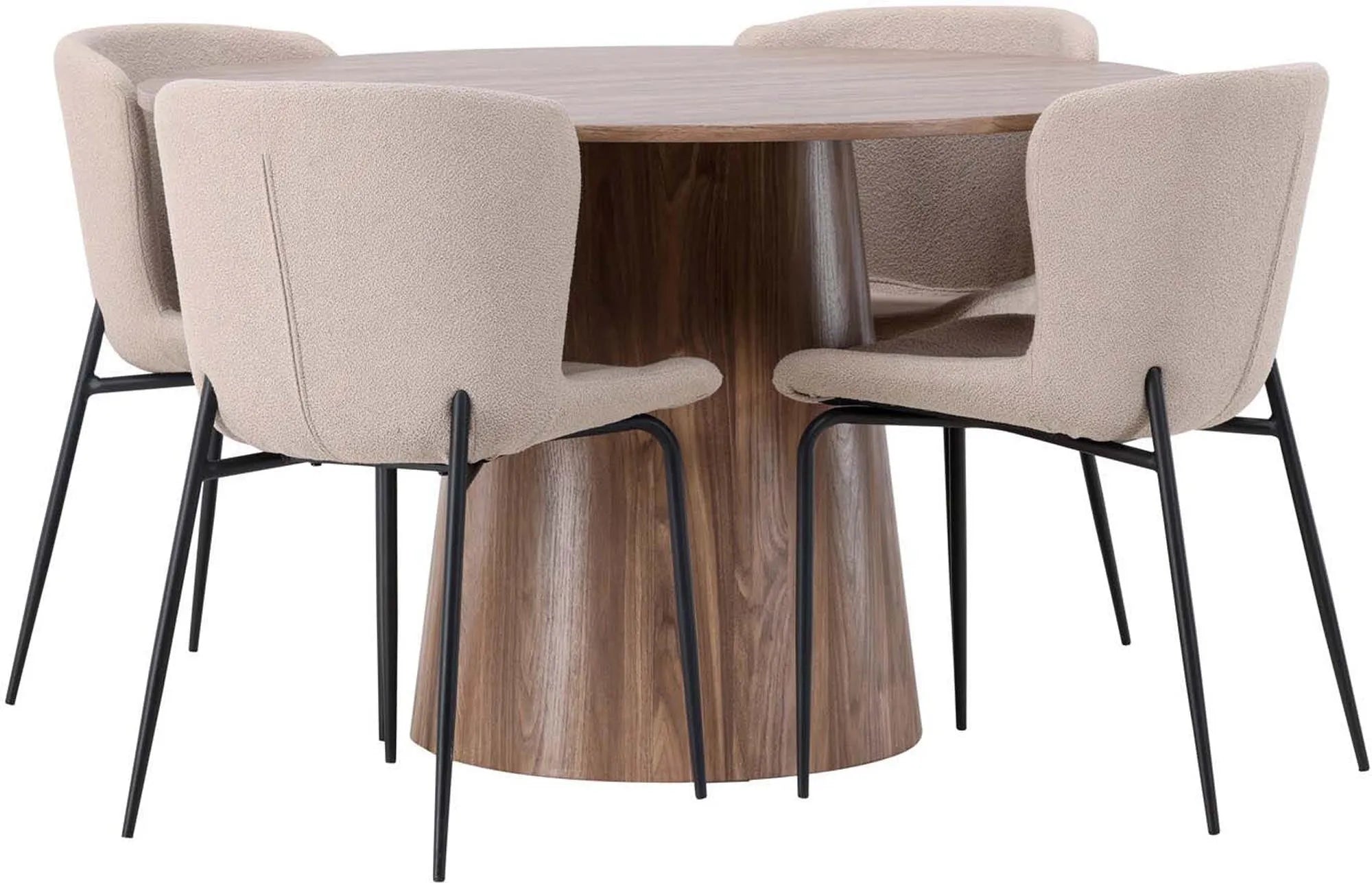 Elegantes Esszimmerset mit modernem Tisch und bequemen Stühlen für stilvolle Mahlzeiten.