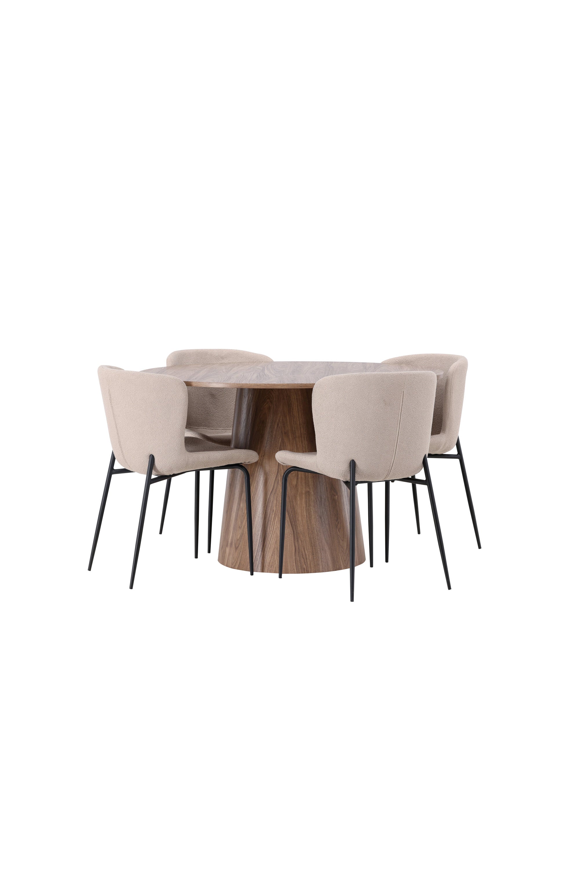 Lanzo Esszimmerset + Modesto ⌀120cm/4St. in Beige / Schwarz präsentiert im Onlineshop von KAQTU Design AG. Esszimmerset ist von Venture Home