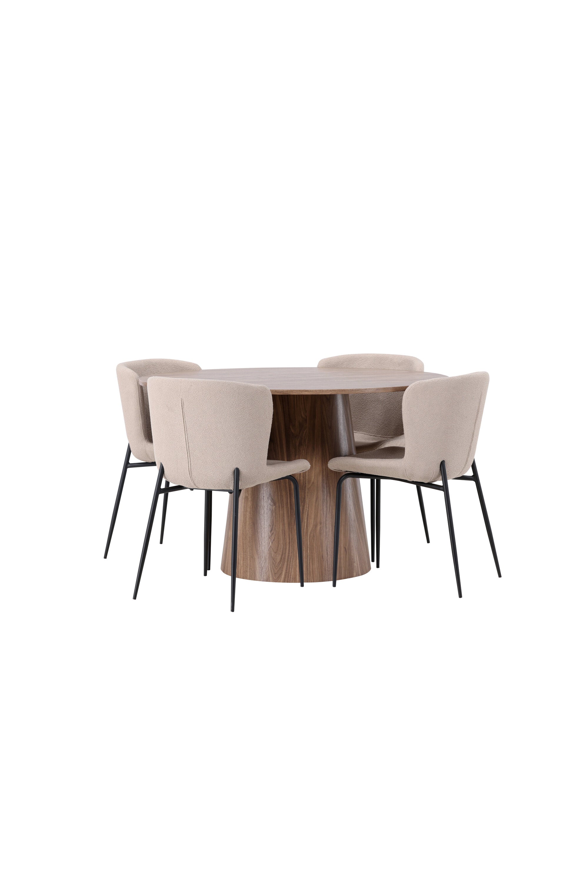 Lanzo Esszimmerset + Modesto ⌀120cm/4St. in Beige / Schwarz präsentiert im Onlineshop von KAQTU Design AG. Esszimmerset ist von Venture Home
