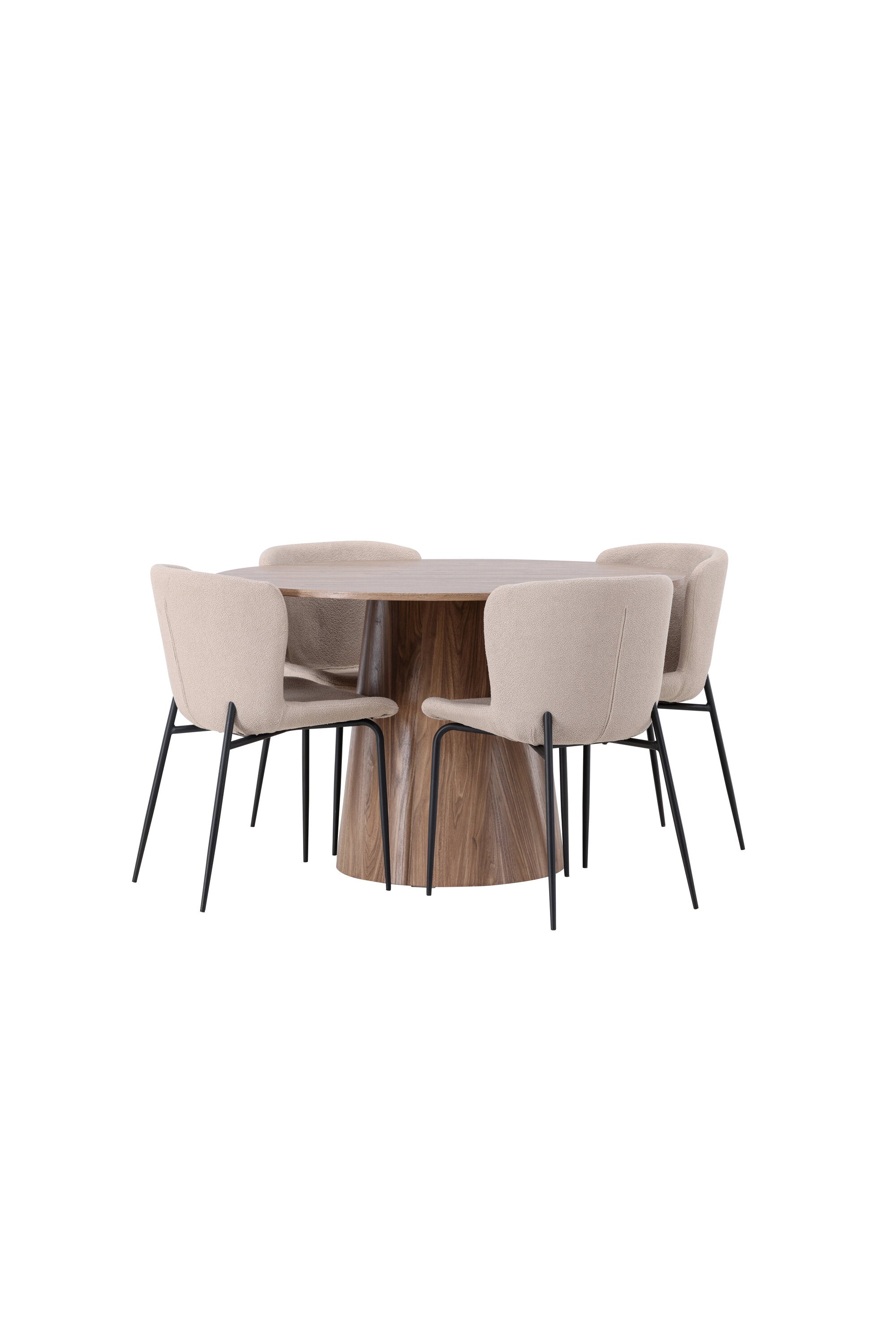 Lanzo Esszimmerset + Modesto ⌀120cm/4St. in Beige / Schwarz präsentiert im Onlineshop von KAQTU Design AG. Esszimmerset ist von Venture Home