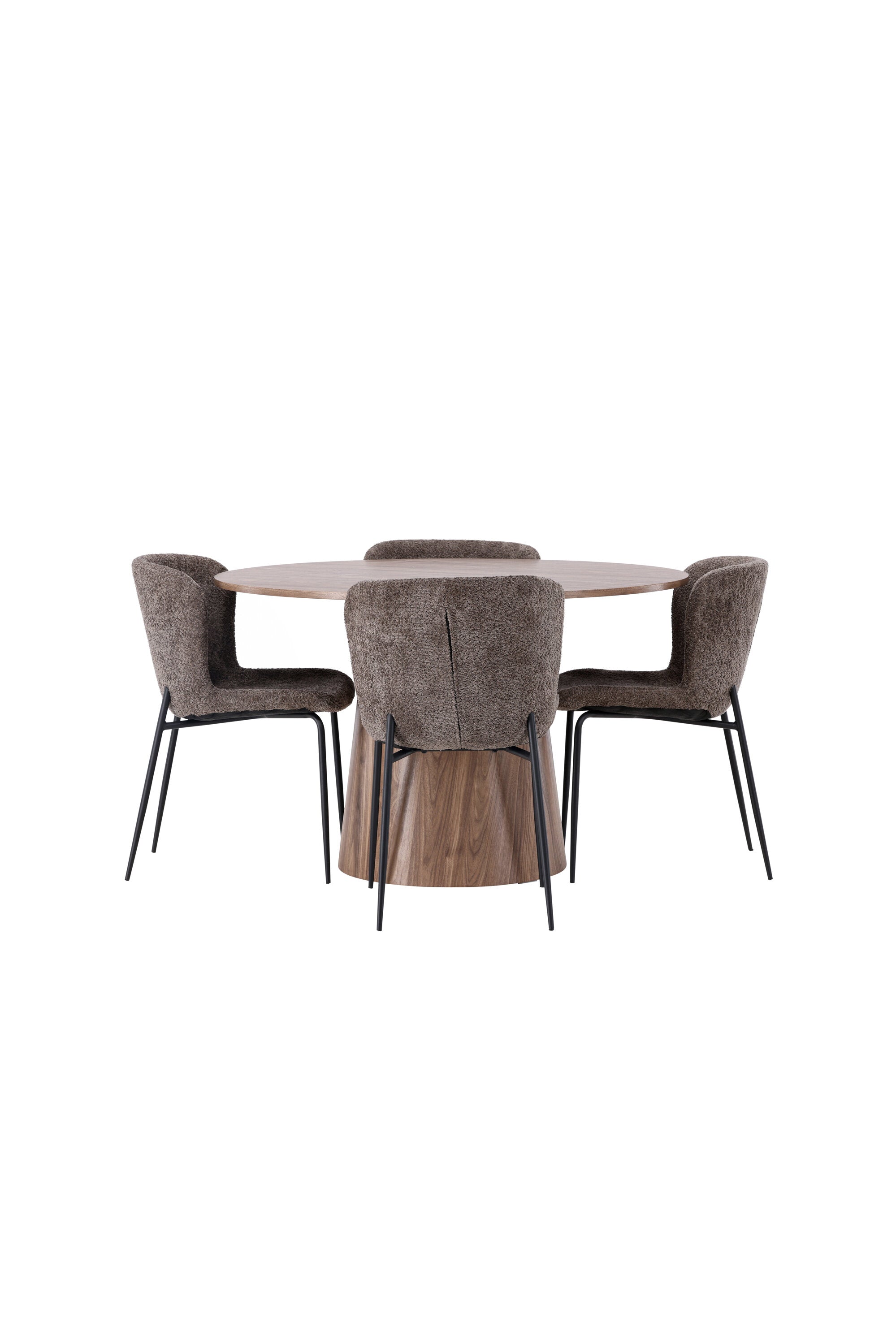 Lanzo Esszimmerset + Modesto ⌀120cm/4St. in Schwarz / Dunkelgrau präsentiert im Onlineshop von KAQTU Design AG. Esszimmerset ist von Venture Home