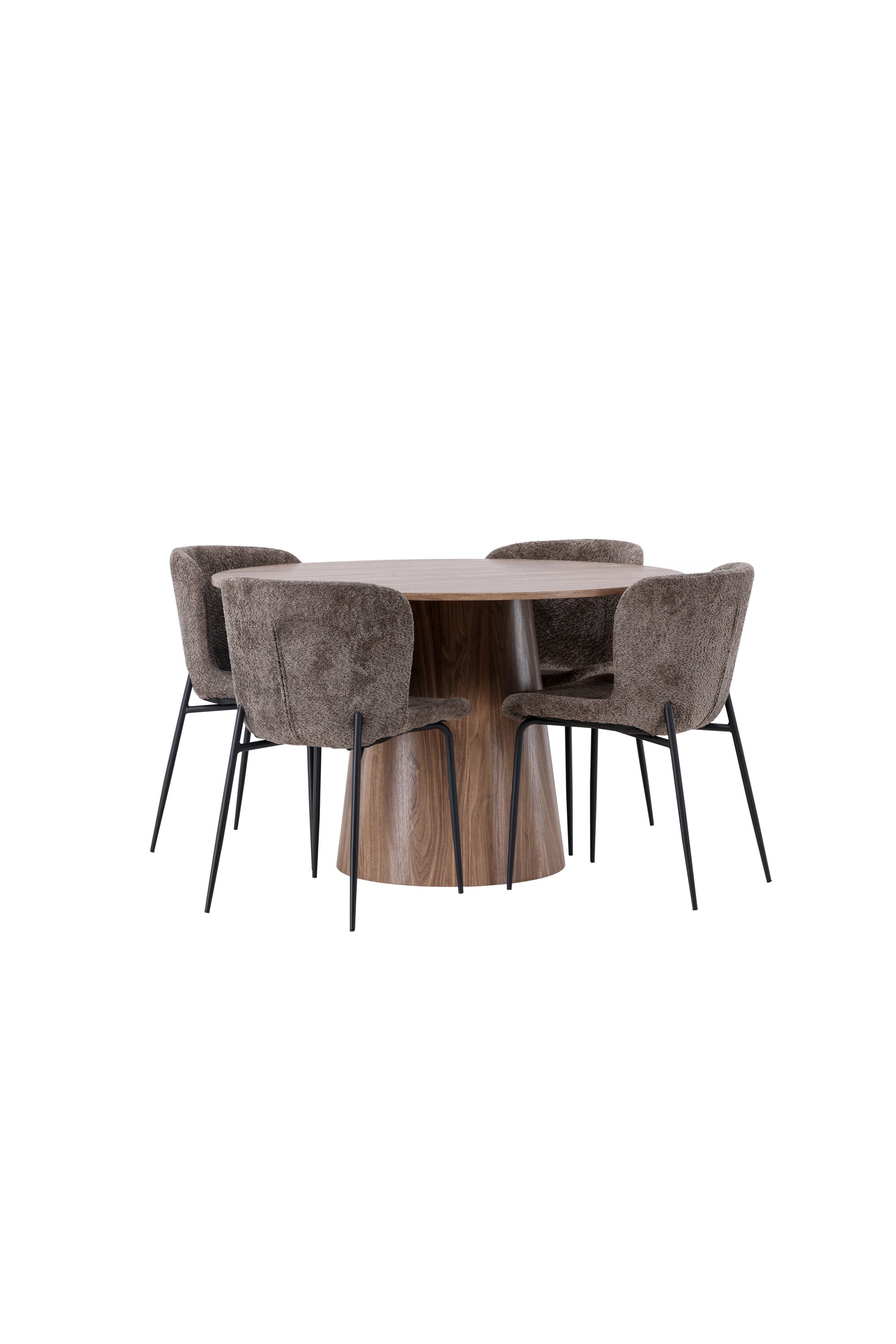 Lanzo Esszimmerset + Modesto ⌀120cm/4St. in Schwarz / Dunkelgrau präsentiert im Onlineshop von KAQTU Design AG. Esszimmerset ist von Venture Home