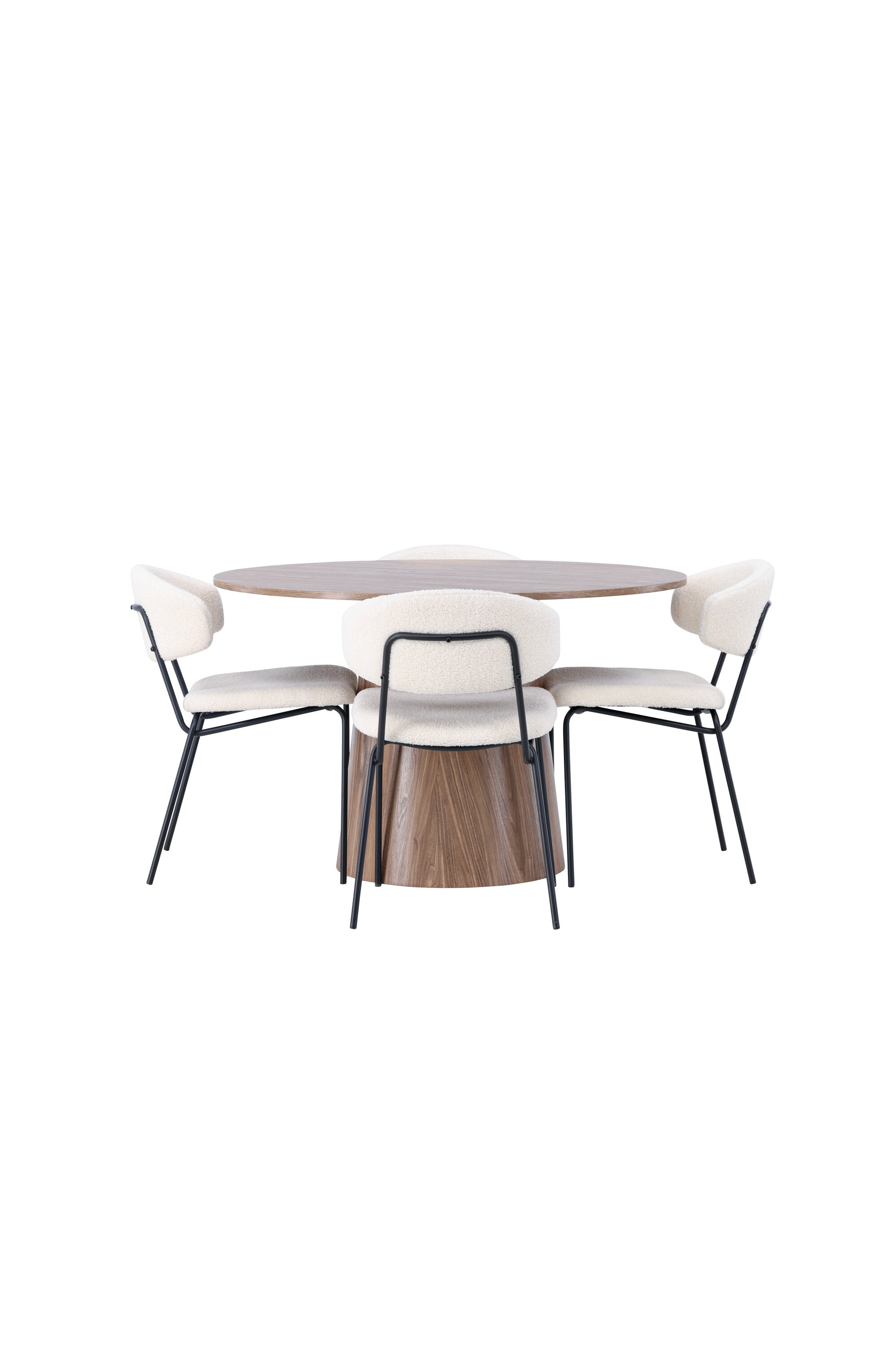 Lanzo Esszimmerset + Chico ⌀120cm/4St. in Natur / Weiss präsentiert im Onlineshop von KAQTU Design AG. Esszimmerset ist von Venture Home