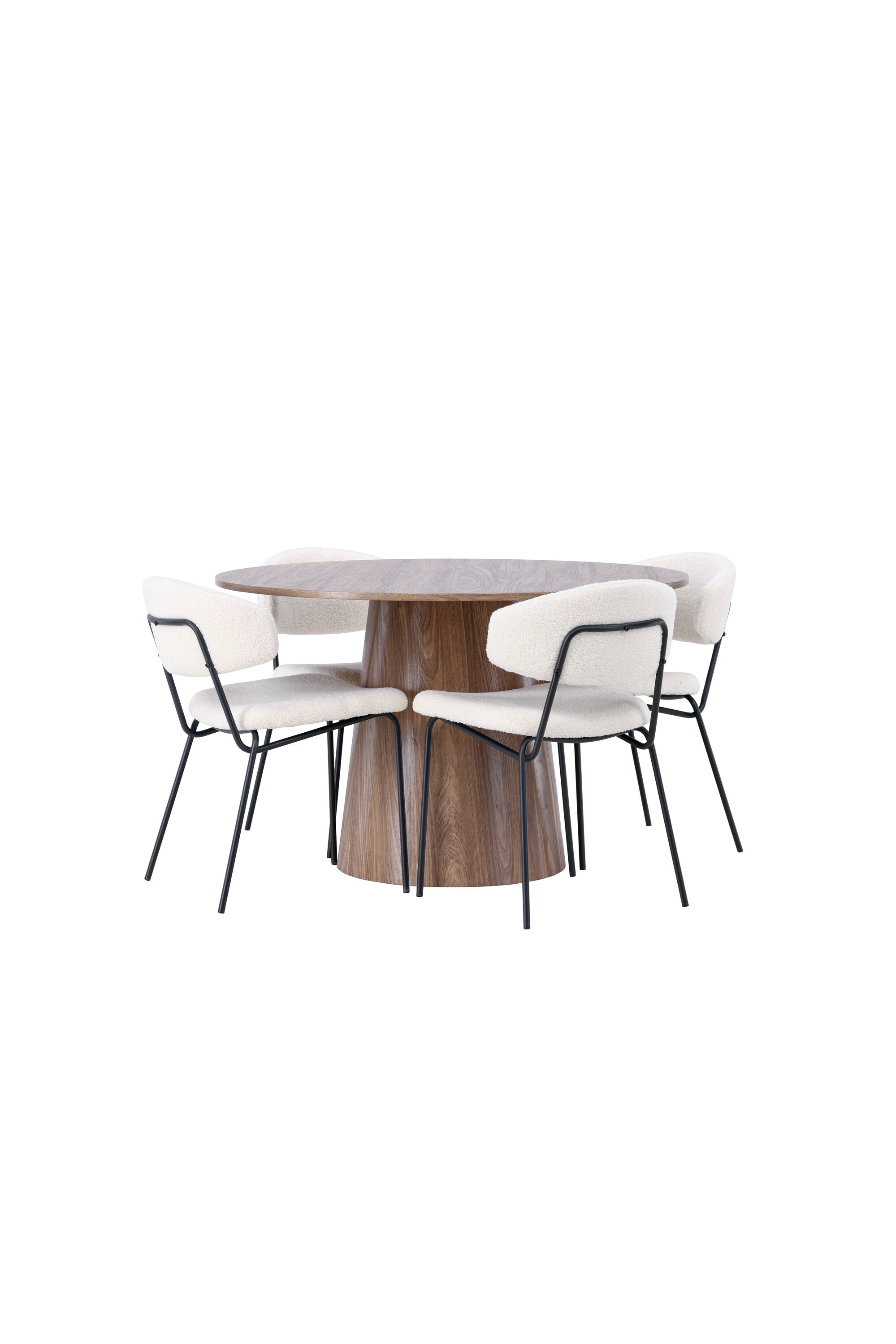 Lanzo Esszimmerset + Chico ⌀120cm/4St. in Natur / Weiss präsentiert im Onlineshop von KAQTU Design AG. Esszimmerset ist von Venture Home