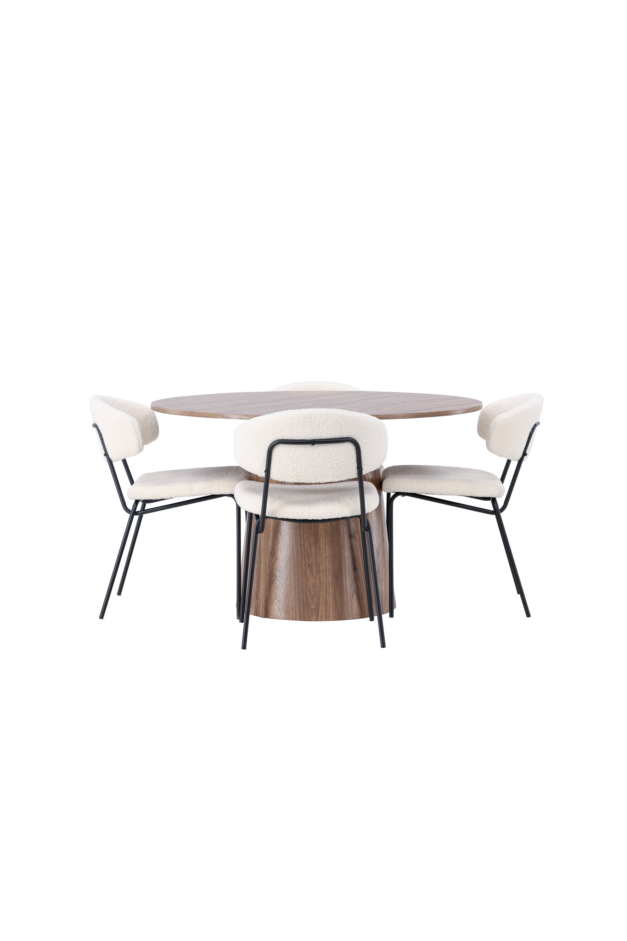 Lanzo Esszimmerset + Chico ⌀120cm/4St. in Natur / Weiss präsentiert im Onlineshop von KAQTU Design AG. Esszimmerset ist von Venture Home