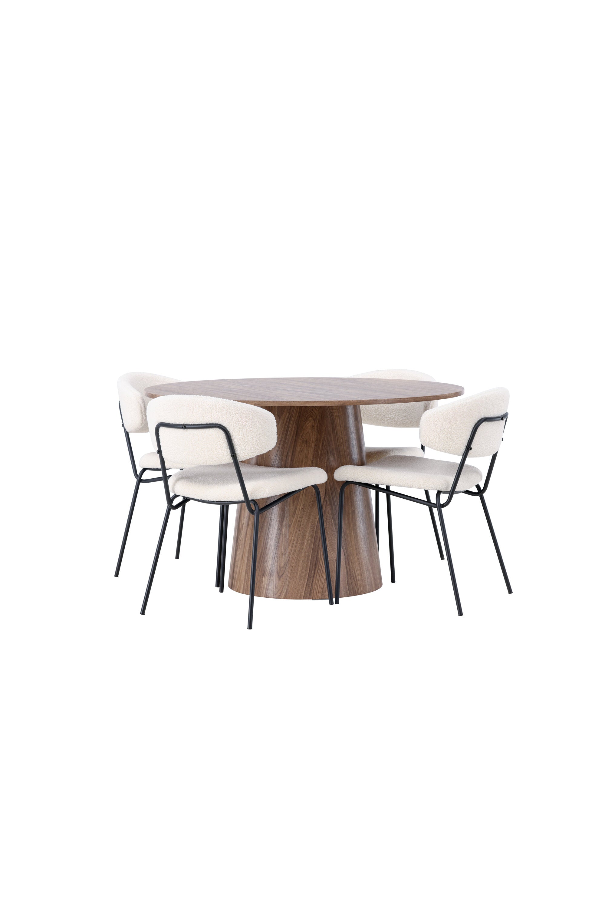 Lanzo Esszimmerset + Chico ⌀120cm/4St. in Natur / Weiss präsentiert im Onlineshop von KAQTU Design AG. Esszimmerset ist von Venture Home