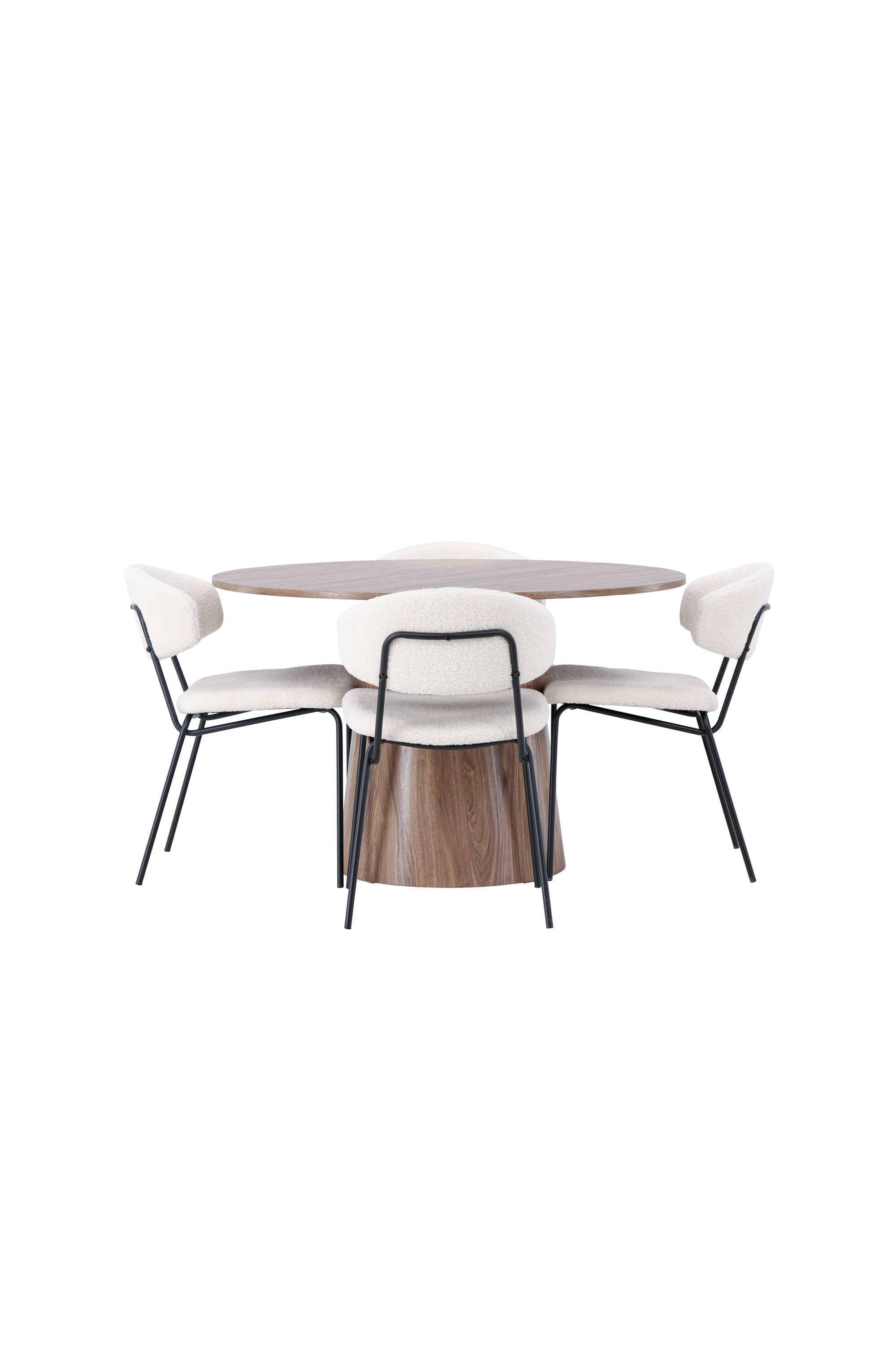 Lanzo Esszimmerset + Chico ⌀120cm/4St. in Natur / Weiss präsentiert im Onlineshop von KAQTU Design AG. Esszimmerset ist von Venture Home