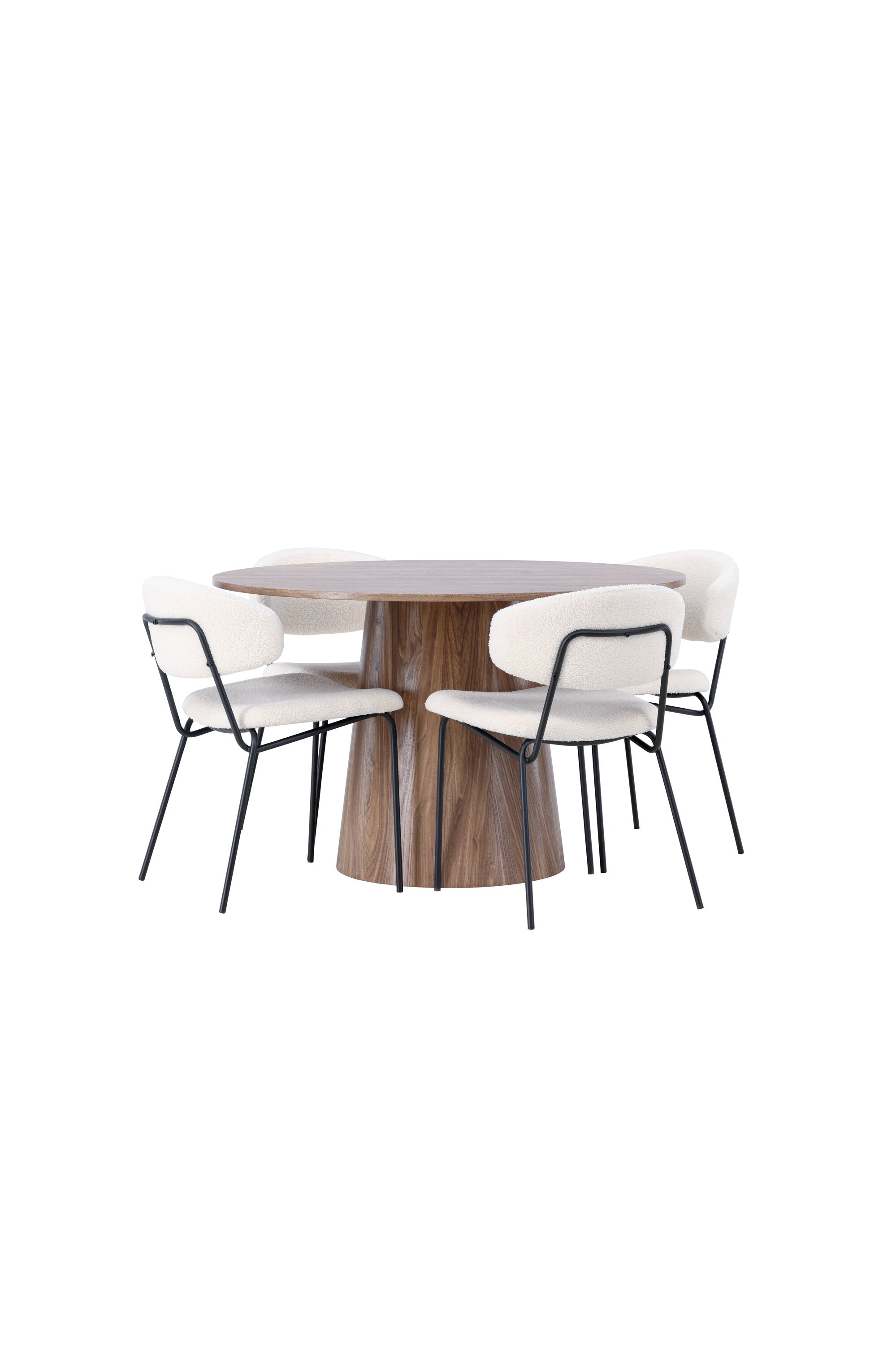Lanzo Esszimmerset + Chico ⌀120cm/4St. in Natur / Weiss präsentiert im Onlineshop von KAQTU Design AG. Esszimmerset ist von Venture Home