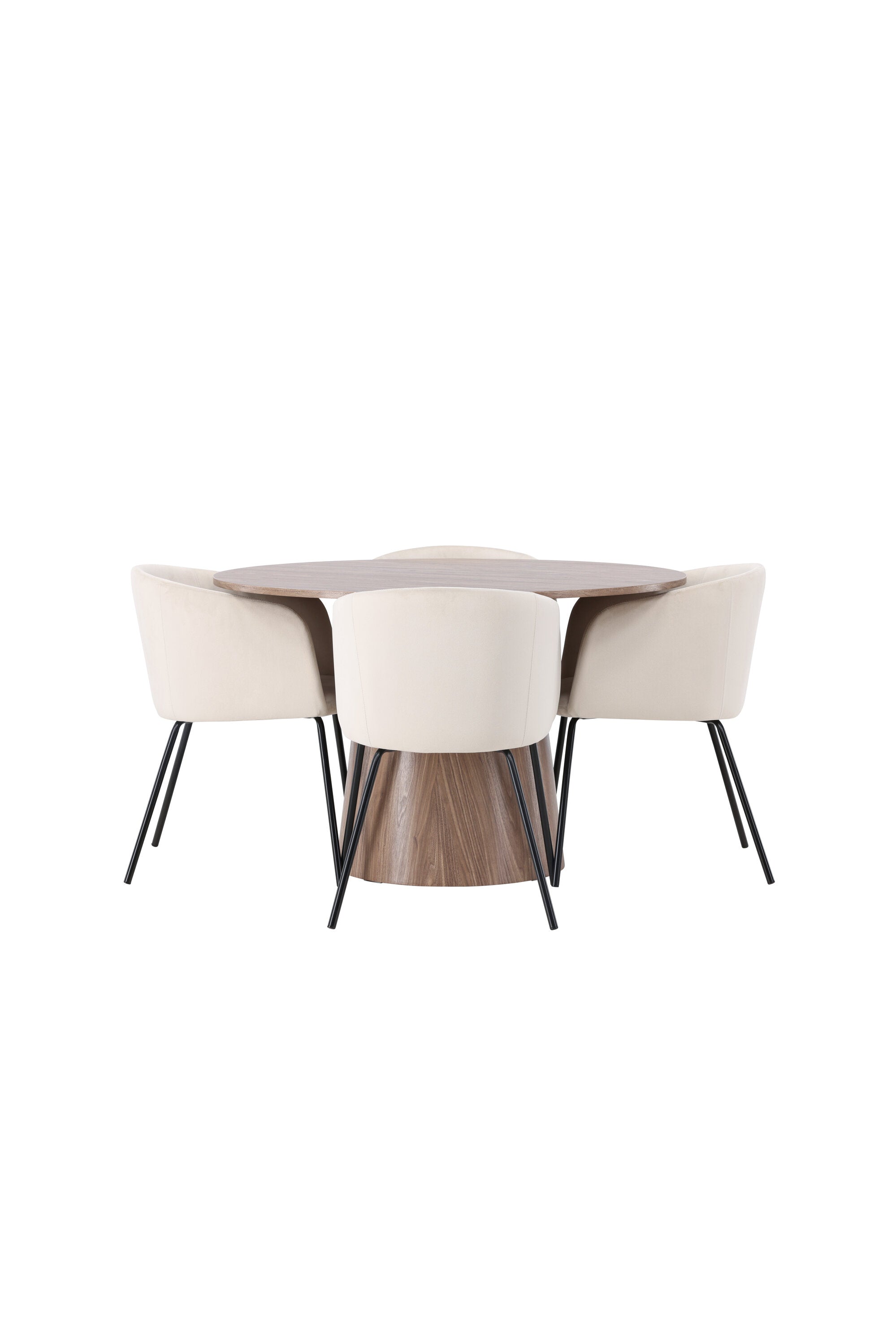 Lanzo Esszimmerset + Berit ⌀120cm/4St. in Beige / Schwarz präsentiert im Onlineshop von KAQTU Design AG. Esszimmerset ist von Venture Home