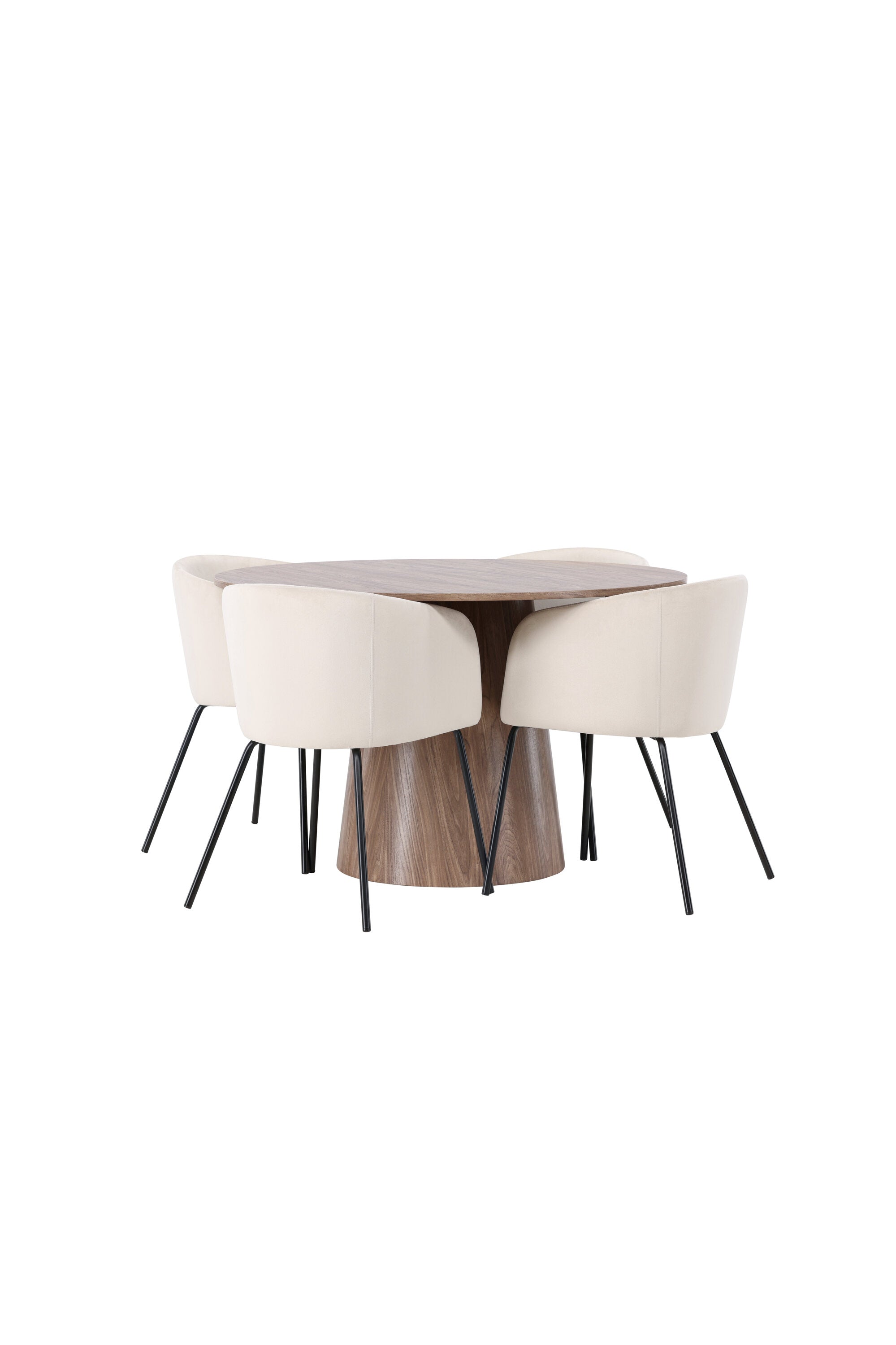 Lanzo Esszimmerset + Berit ⌀120cm/4St. in Beige / Schwarz präsentiert im Onlineshop von KAQTU Design AG. Esszimmerset ist von Venture Home
