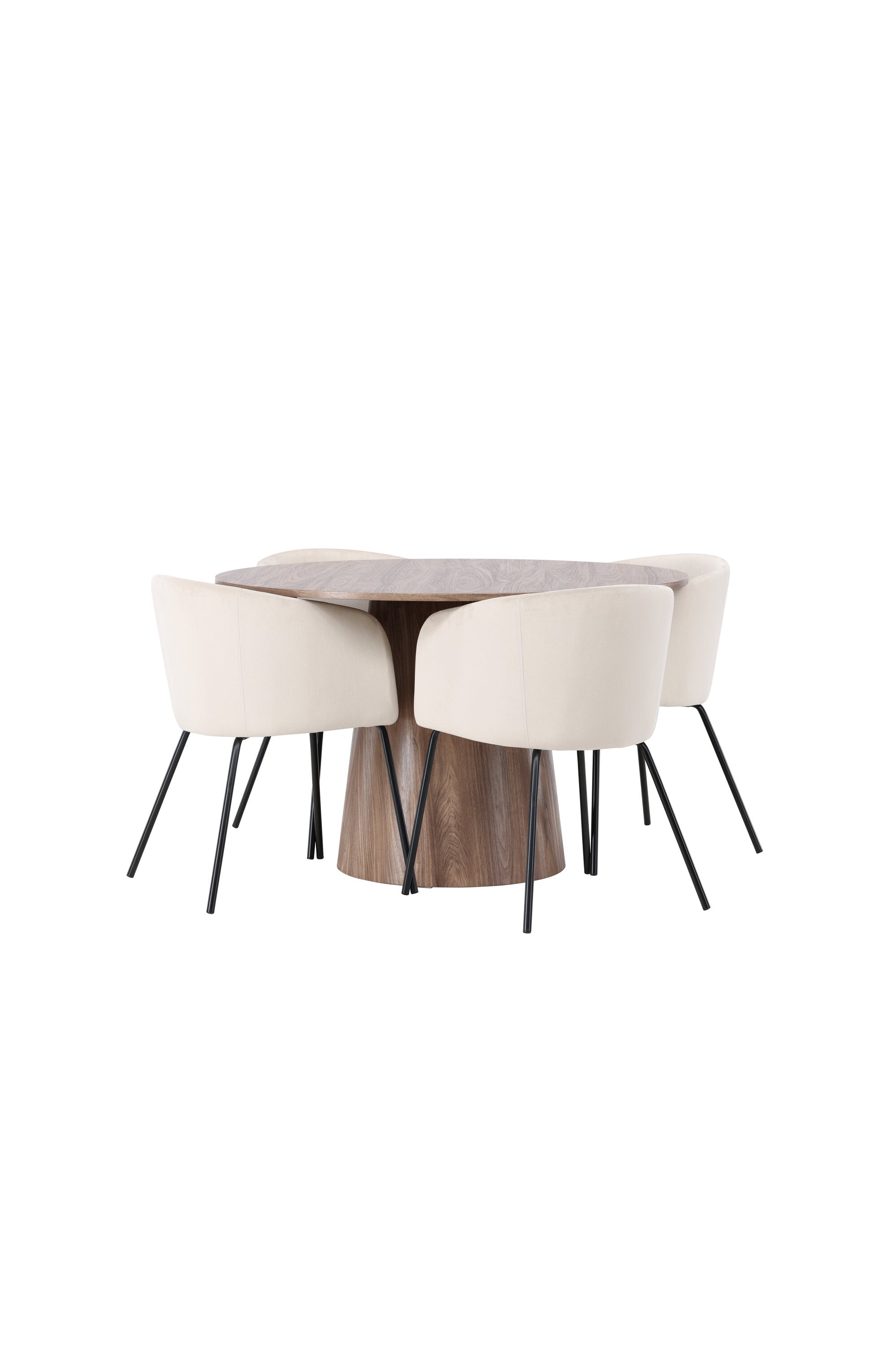 Lanzo Esszimmerset + Berit ⌀120cm/4St. in Beige / Schwarz präsentiert im Onlineshop von KAQTU Design AG. Esszimmerset ist von Venture Home