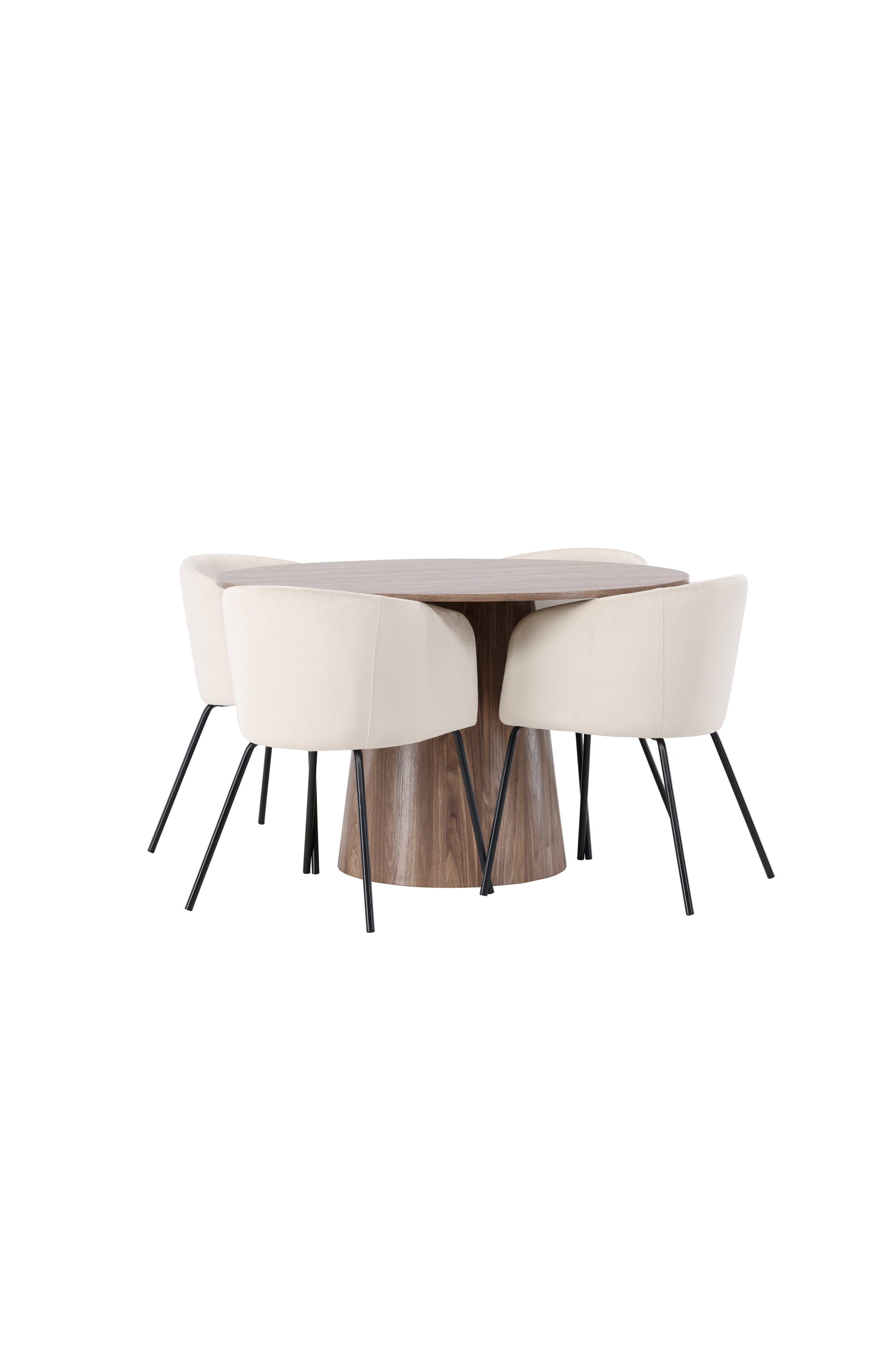 Lanzo Esszimmerset + Berit ⌀120cm/4St. in Beige / Schwarz präsentiert im Onlineshop von KAQTU Design AG. Esszimmerset ist von Venture Home