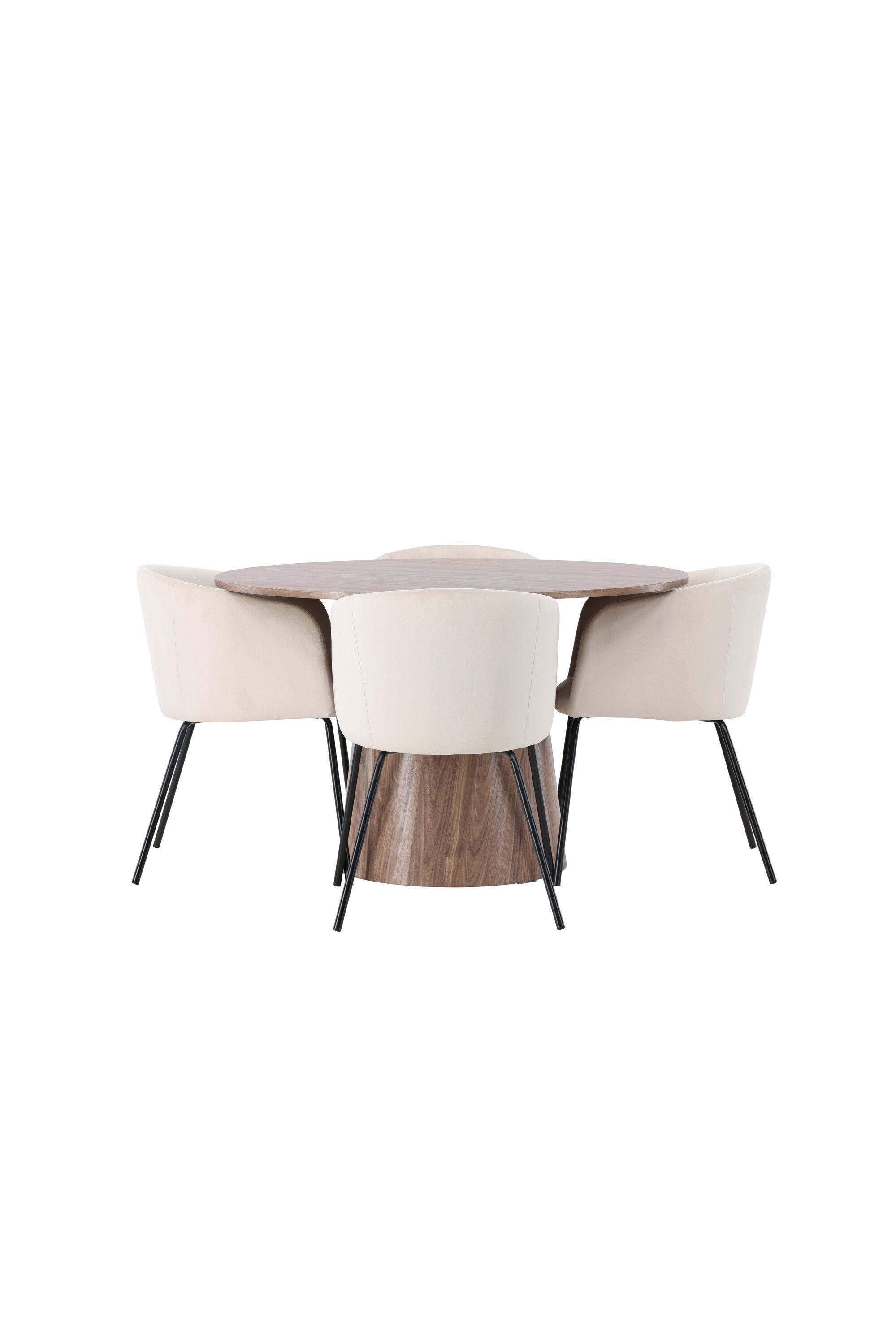 Lanzo Esszimmerset + Berit ⌀120cm/4St. in Beige / Schwarz präsentiert im Onlineshop von KAQTU Design AG. Esszimmerset ist von Venture Home