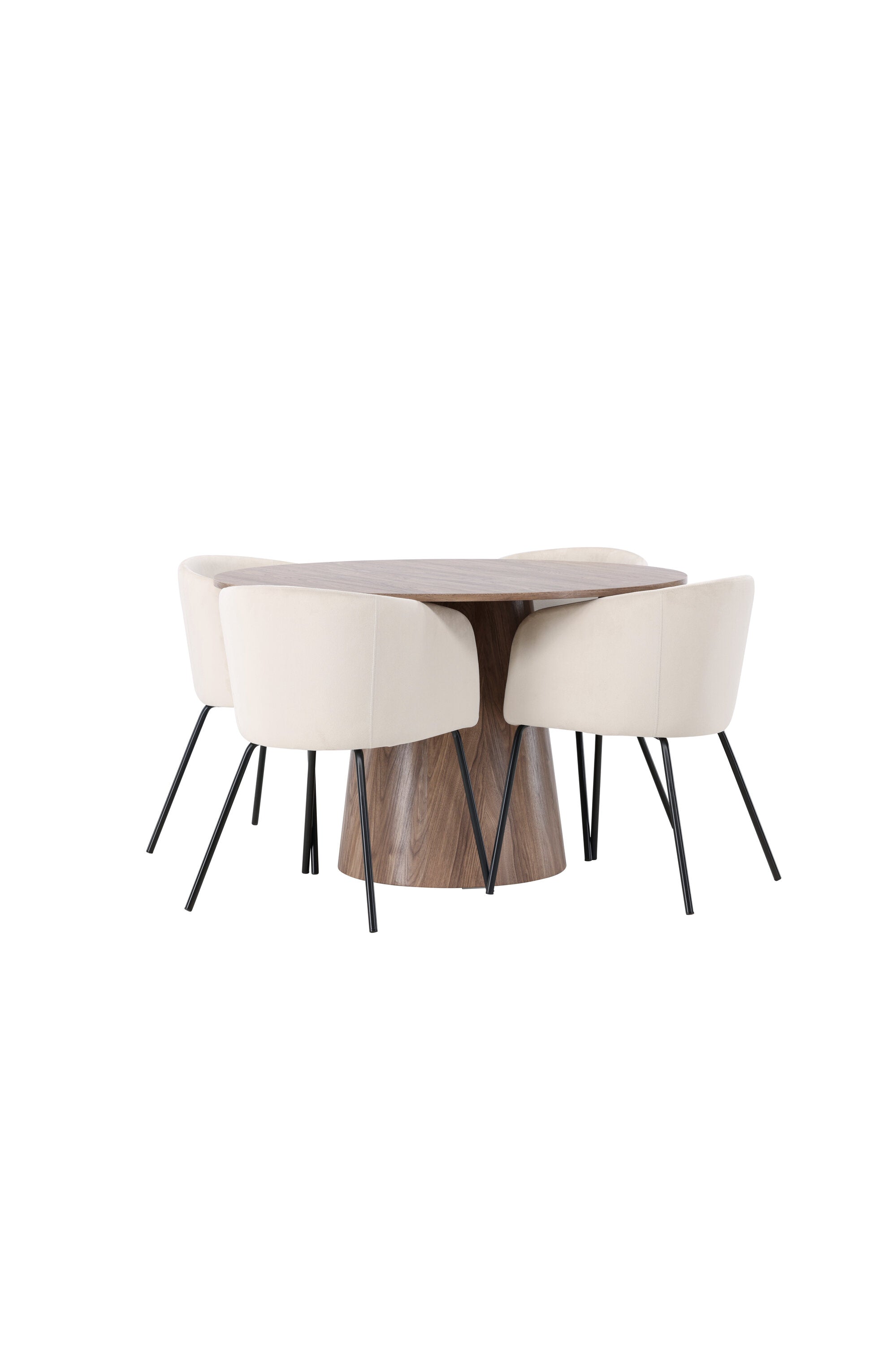 Lanzo Esszimmerset + Berit ⌀120cm/4St. in Beige / Schwarz präsentiert im Onlineshop von KAQTU Design AG. Esszimmerset ist von Venture Home