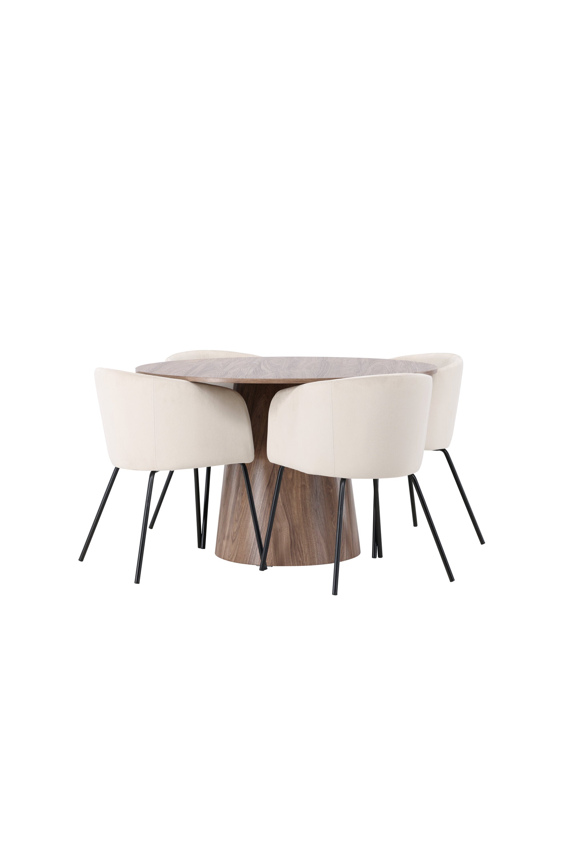 Lanzo Esszimmerset + Berit ⌀120cm/4St. in Beige / Schwarz präsentiert im Onlineshop von KAQTU Design AG. Esszimmerset ist von Venture Home