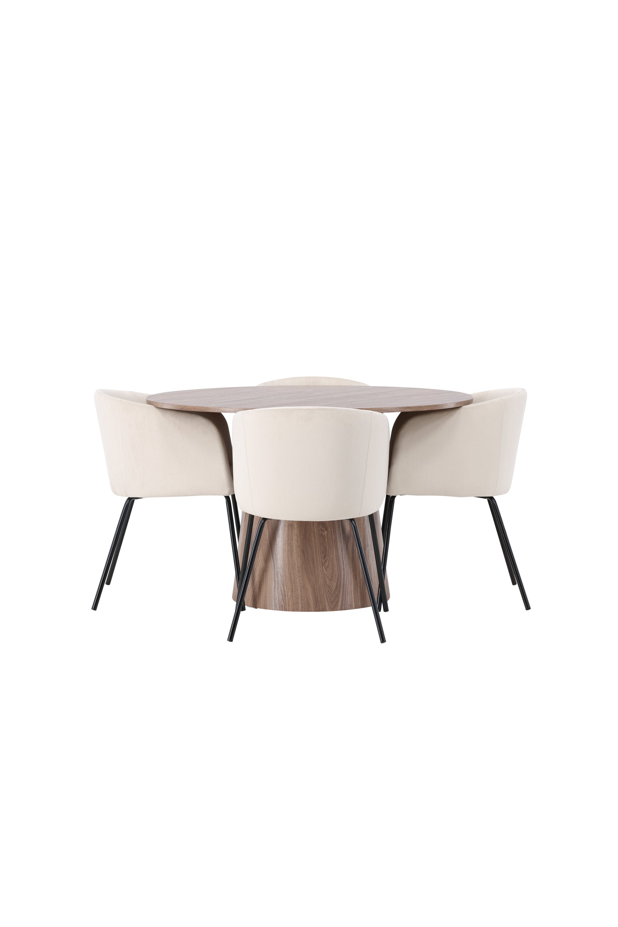 Lanzo Esszimmerset + Berit ⌀120cm/4St. in Beige / Schwarz präsentiert im Onlineshop von KAQTU Design AG. Esszimmerset ist von Venture Home