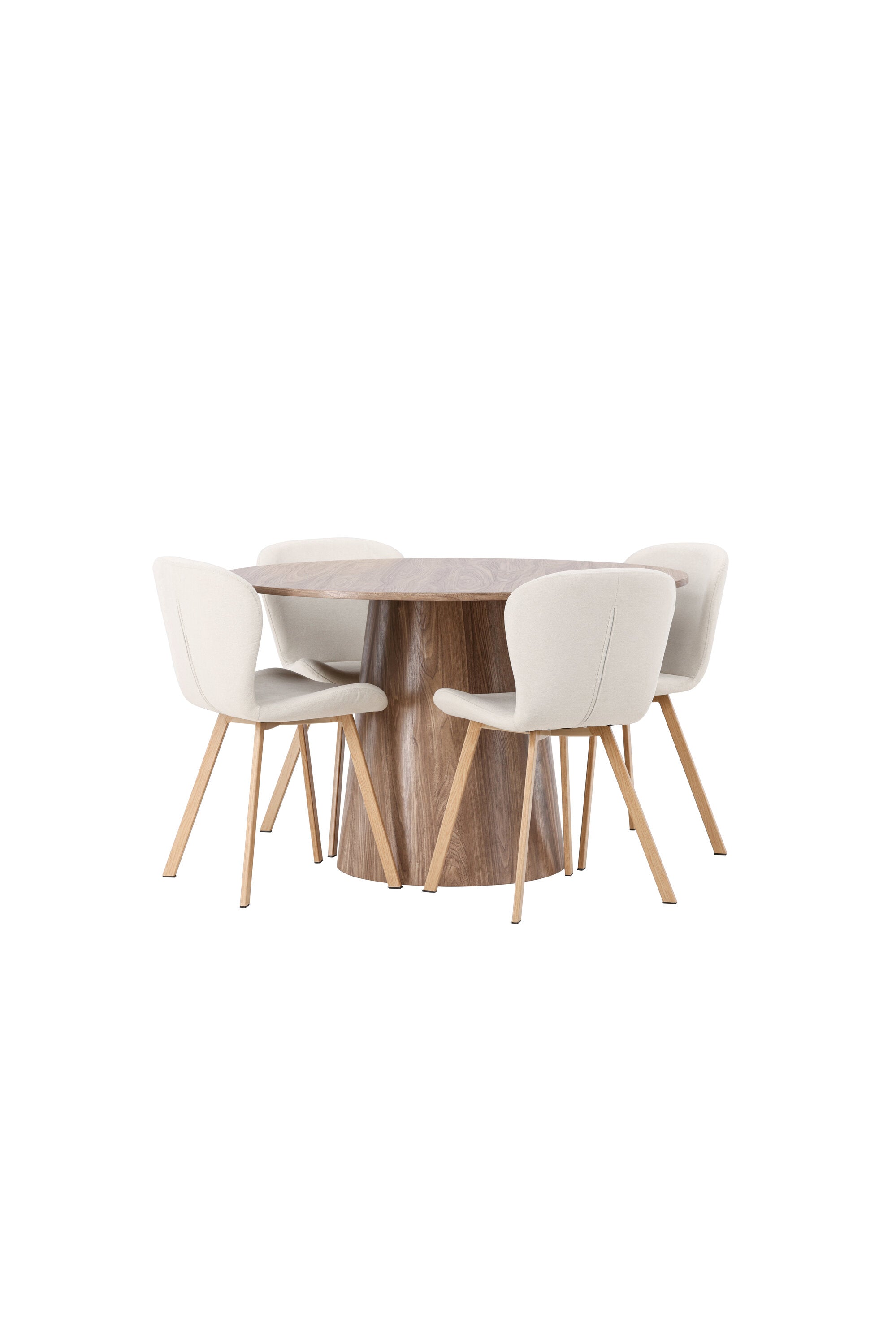 Lanzo Esszimmerset + Lilja ⌀120cm/4St. in Beige, Natur präsentiert im Onlineshop von KAQTU Design AG. Esszimmerset ist von Venture Home