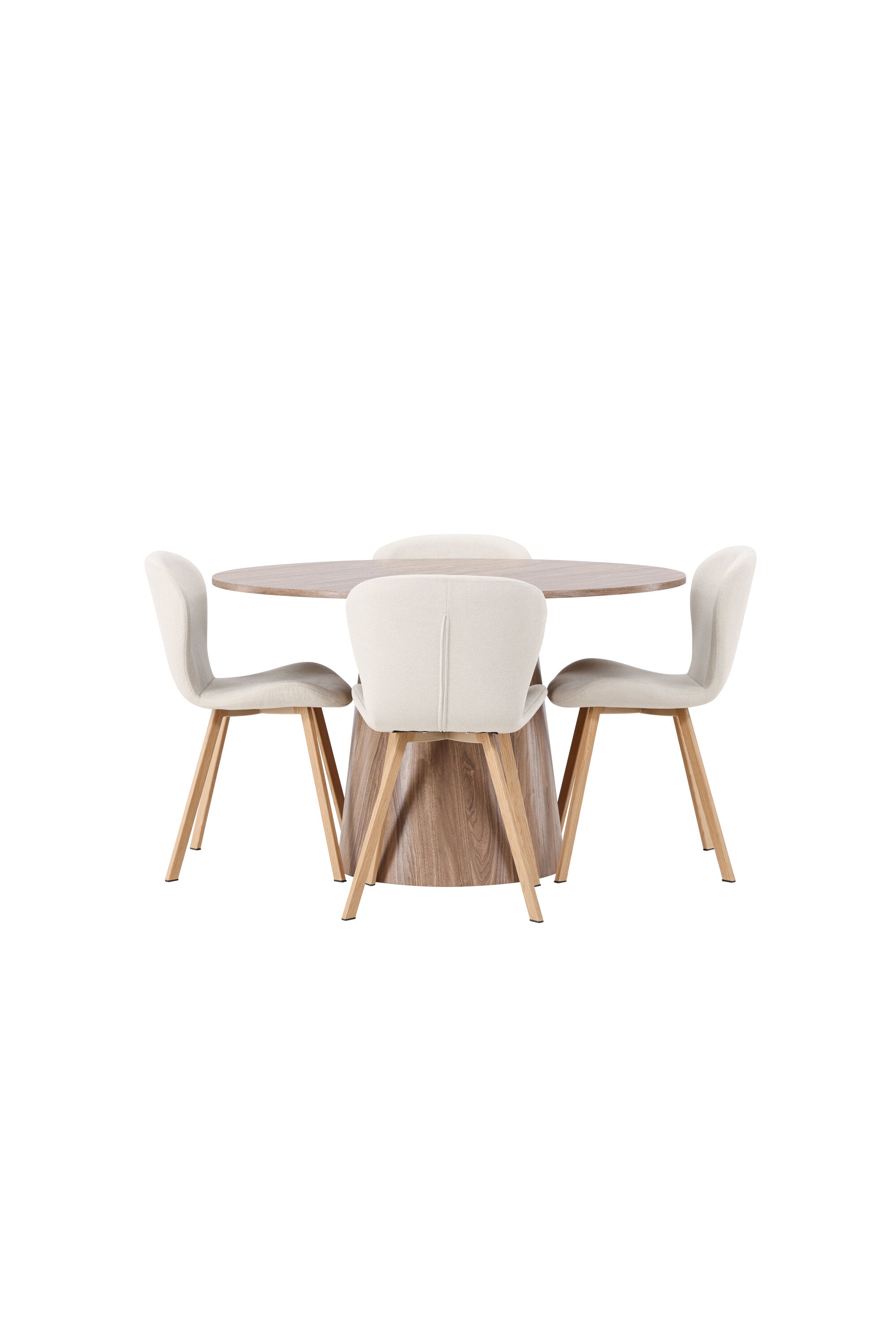 Lanzo Esszimmerset + Lilja ⌀120cm/4St. in Beige, Natur präsentiert im Onlineshop von KAQTU Design AG. Esszimmerset ist von Venture Home