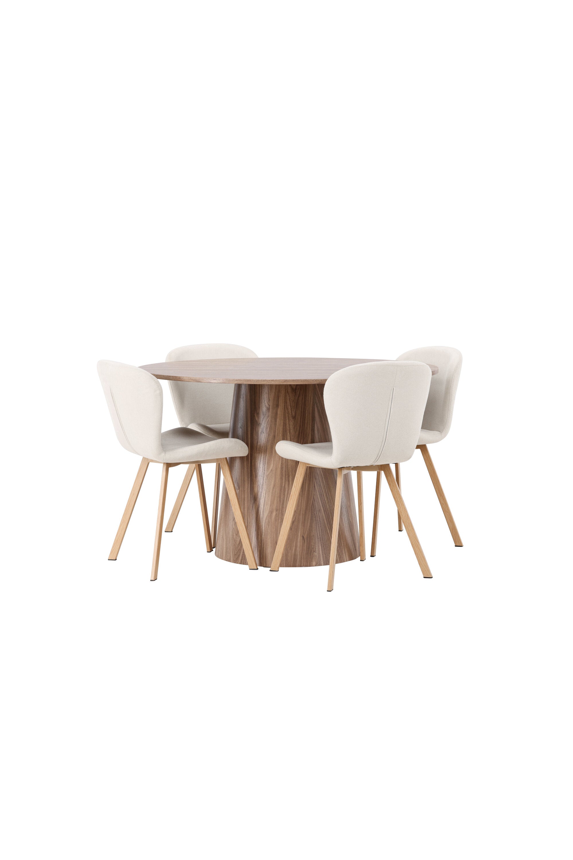 Lanzo Esszimmerset + Lilja ⌀120cm/4St. in Beige, Natur präsentiert im Onlineshop von KAQTU Design AG. Esszimmerset ist von Venture Home