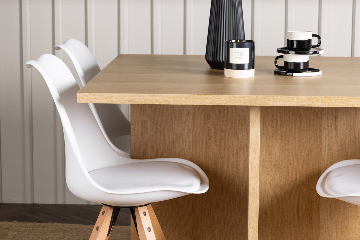 Leo Esszimmerset + Zeno 100cm/4St. in Natur, Weiss präsentiert im Onlineshop von KAQTU Design AG. Esszimmerset ist von Venture Home