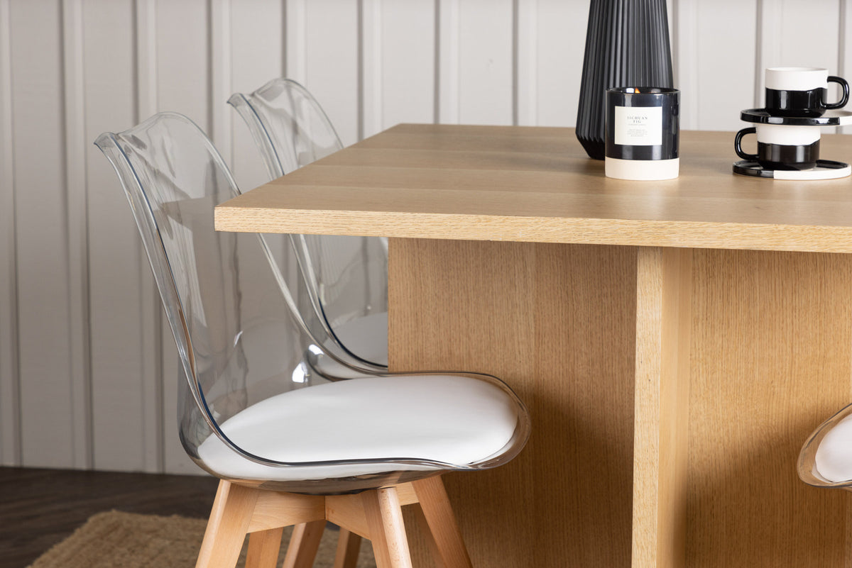 Leo Esszimmerset + Edvin 100cm/4St. in Natur,Transparent,Weiss präsentiert im Onlineshop von KAQTU Design AG. Esszimmerset ist von Venture Home