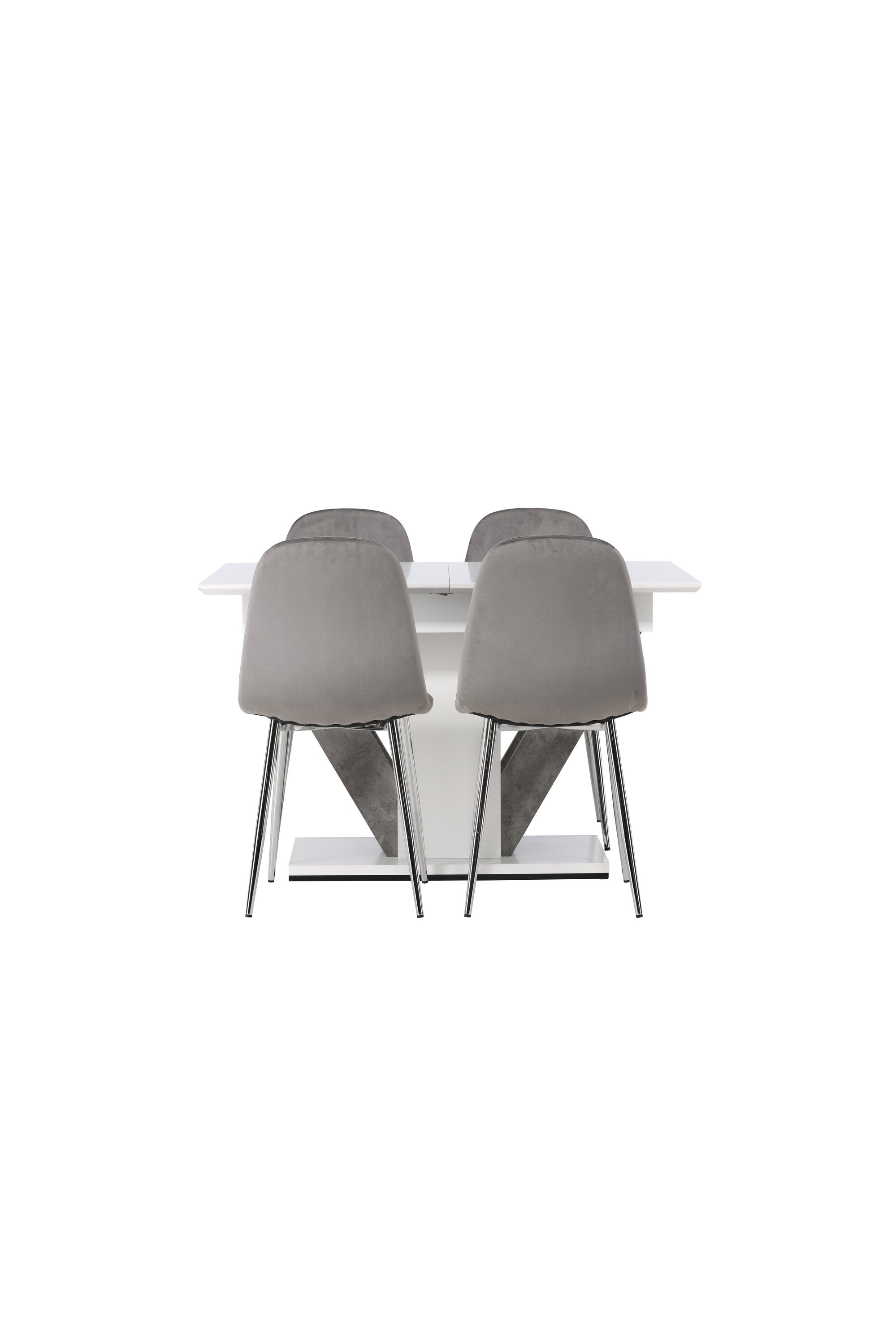 Disa Esszimmerset ausziehbar + Eva 120cm/4St. in Hellgrau, Silber präsentiert im Onlineshop von KAQTU Design AG. Esszimmerset ist von Venture Home