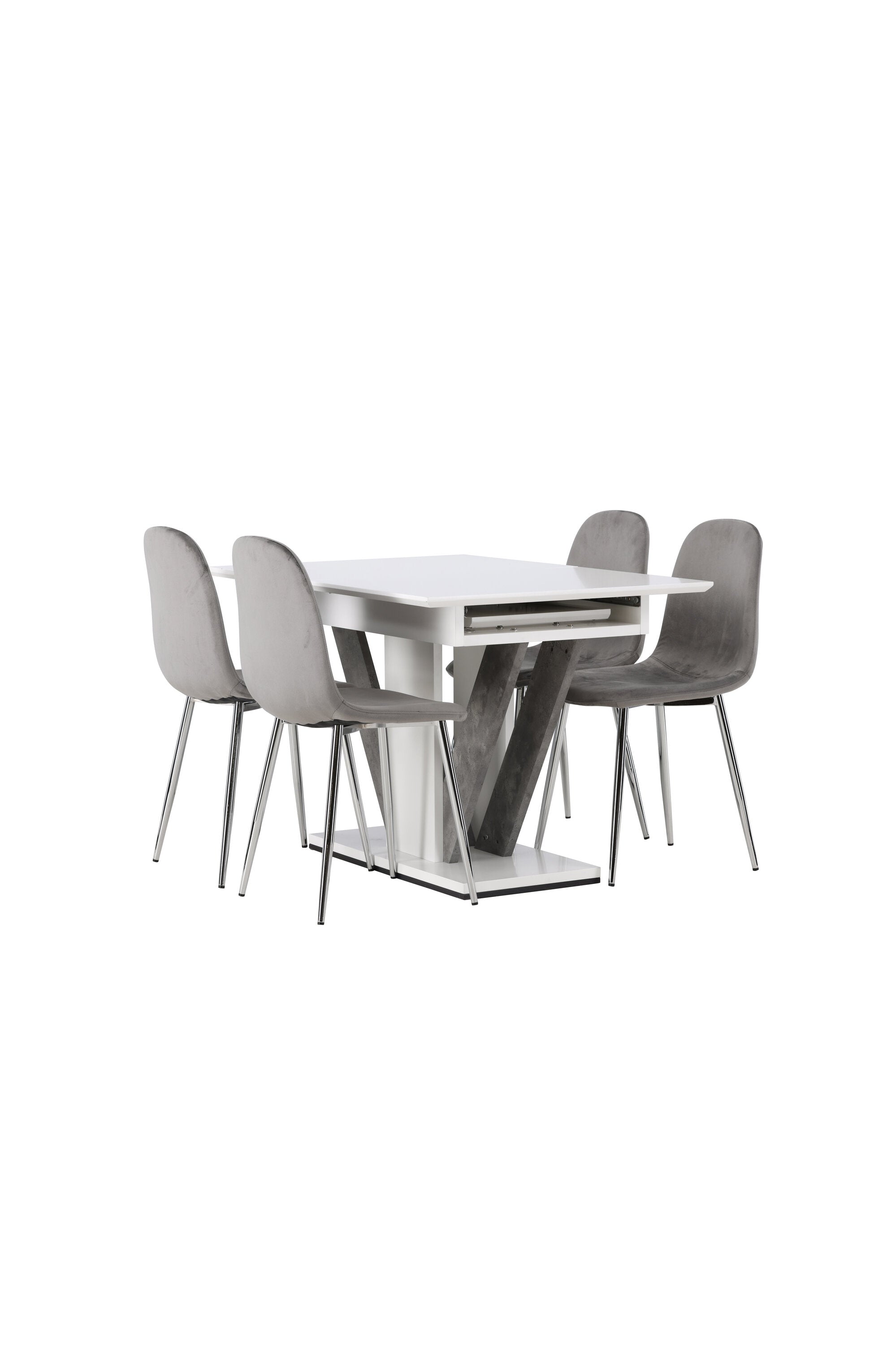 Disa Esszimmerset ausziehbar + Eva 120cm/4St. in Hellgrau, Silber präsentiert im Onlineshop von KAQTU Design AG. Esszimmerset ist von Venture Home