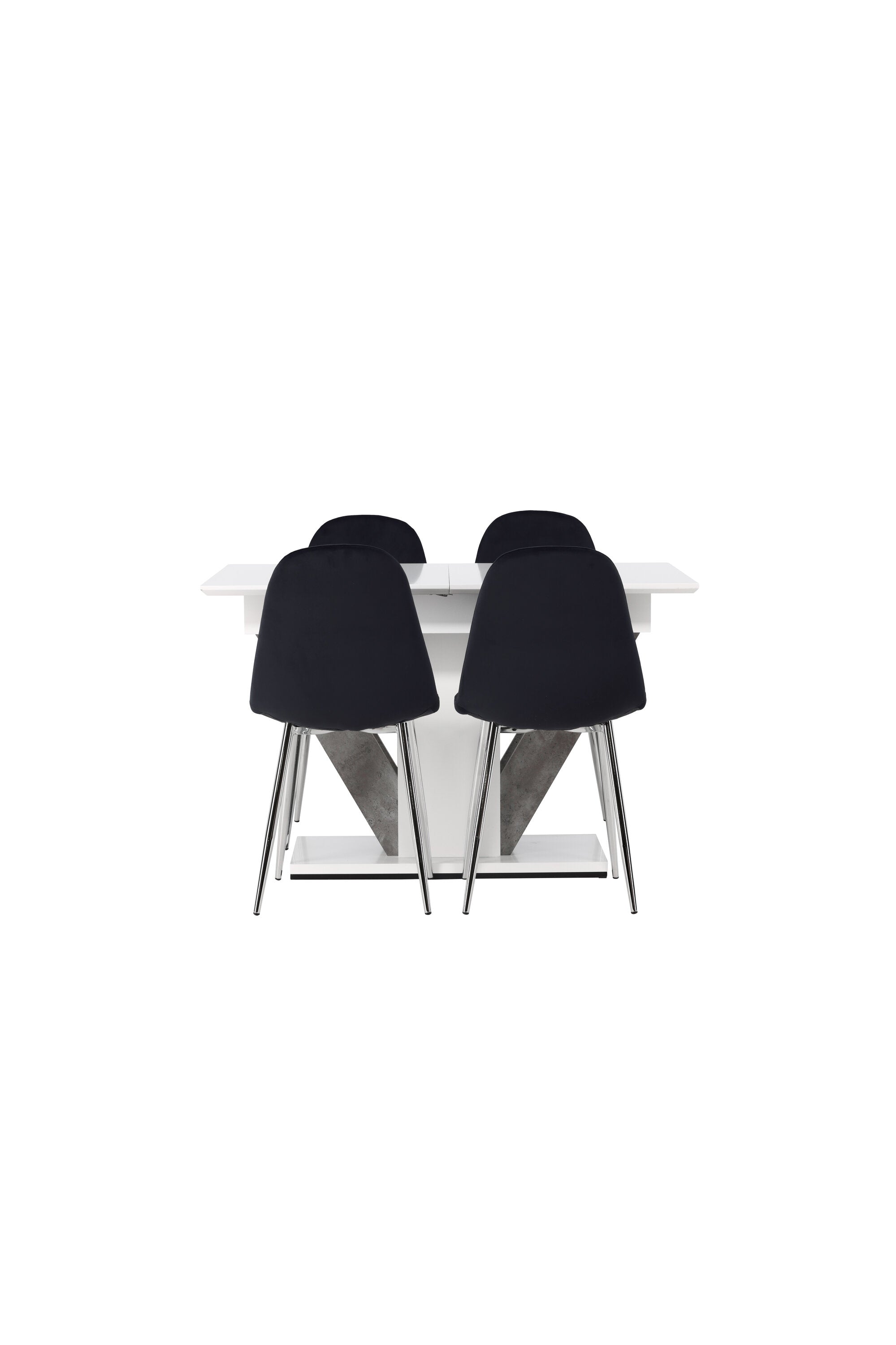 Disa Esszimmerset ausziehbar + Polar 120cm/4St. in Schwarzes Silber präsentiert im Onlineshop von KAQTU Design AG. Esszimmerset ist von Venture Home
