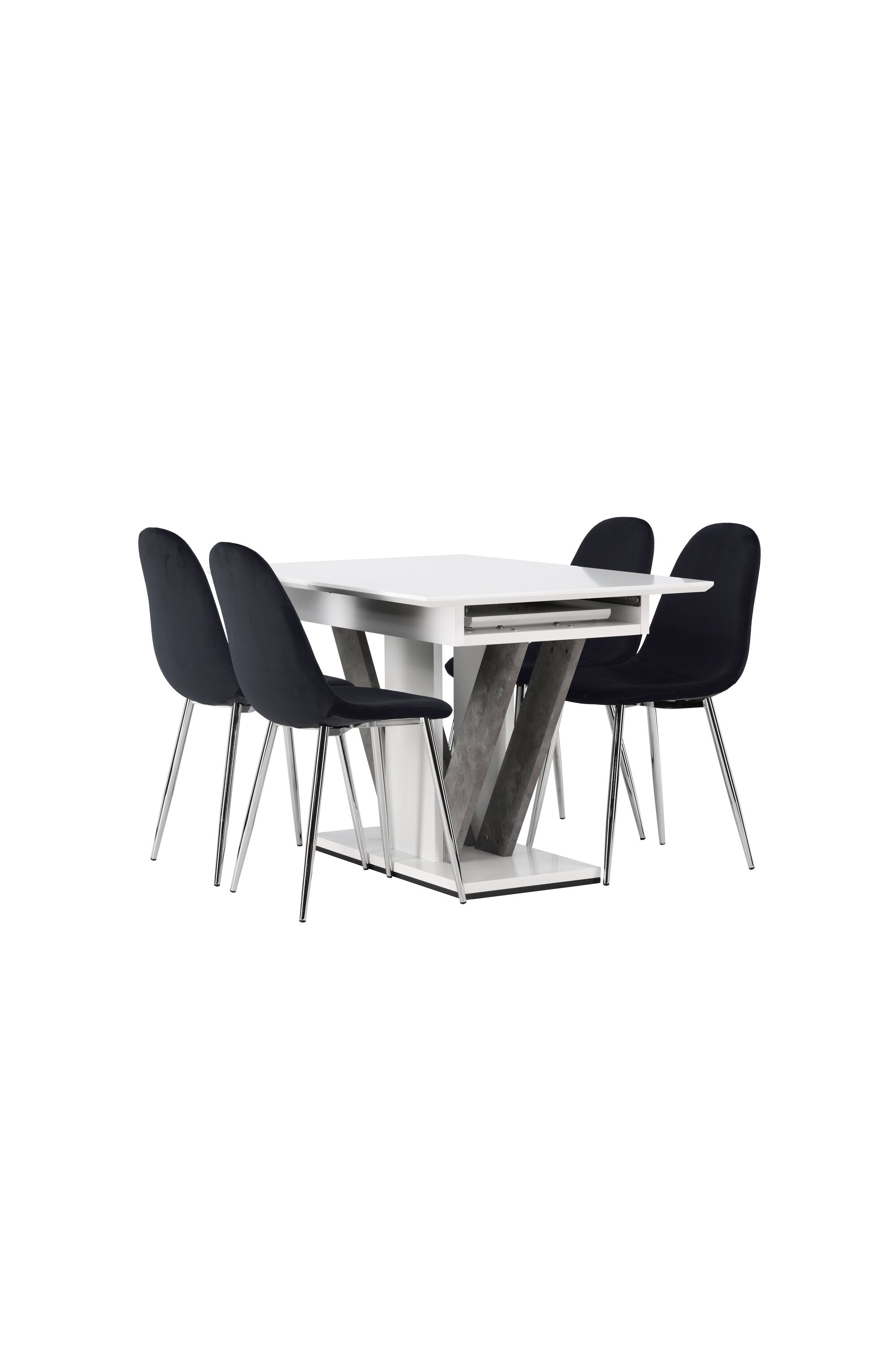 Disa Esszimmerset ausziehbar + Polar 120cm/4St. in Schwarzes Silber präsentiert im Onlineshop von KAQTU Design AG. Esszimmerset ist von Venture Home