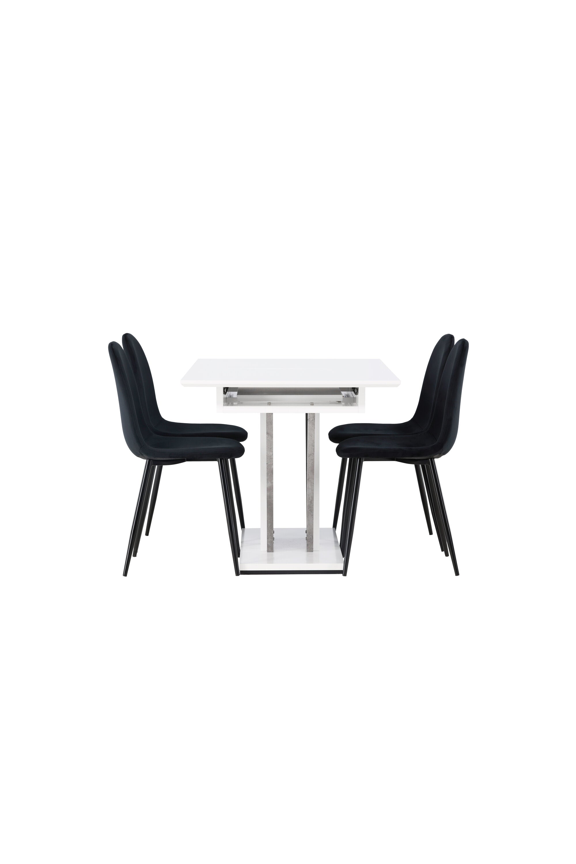 Disa Esszimmerset ausziehbar + Polar 120cm/4St. in Schwarz präsentiert im Onlineshop von KAQTU Design AG. Esszimmerset ist von Venture Home