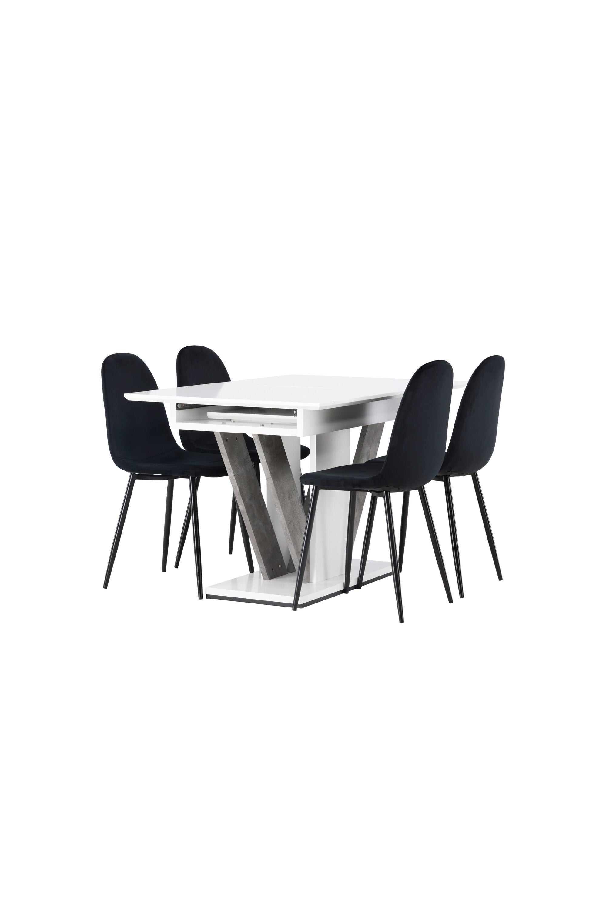 Disa Esszimmerset ausziehbar + Polar 120cm/4St. in Schwarz präsentiert im Onlineshop von KAQTU Design AG. Esszimmerset ist von Venture Home