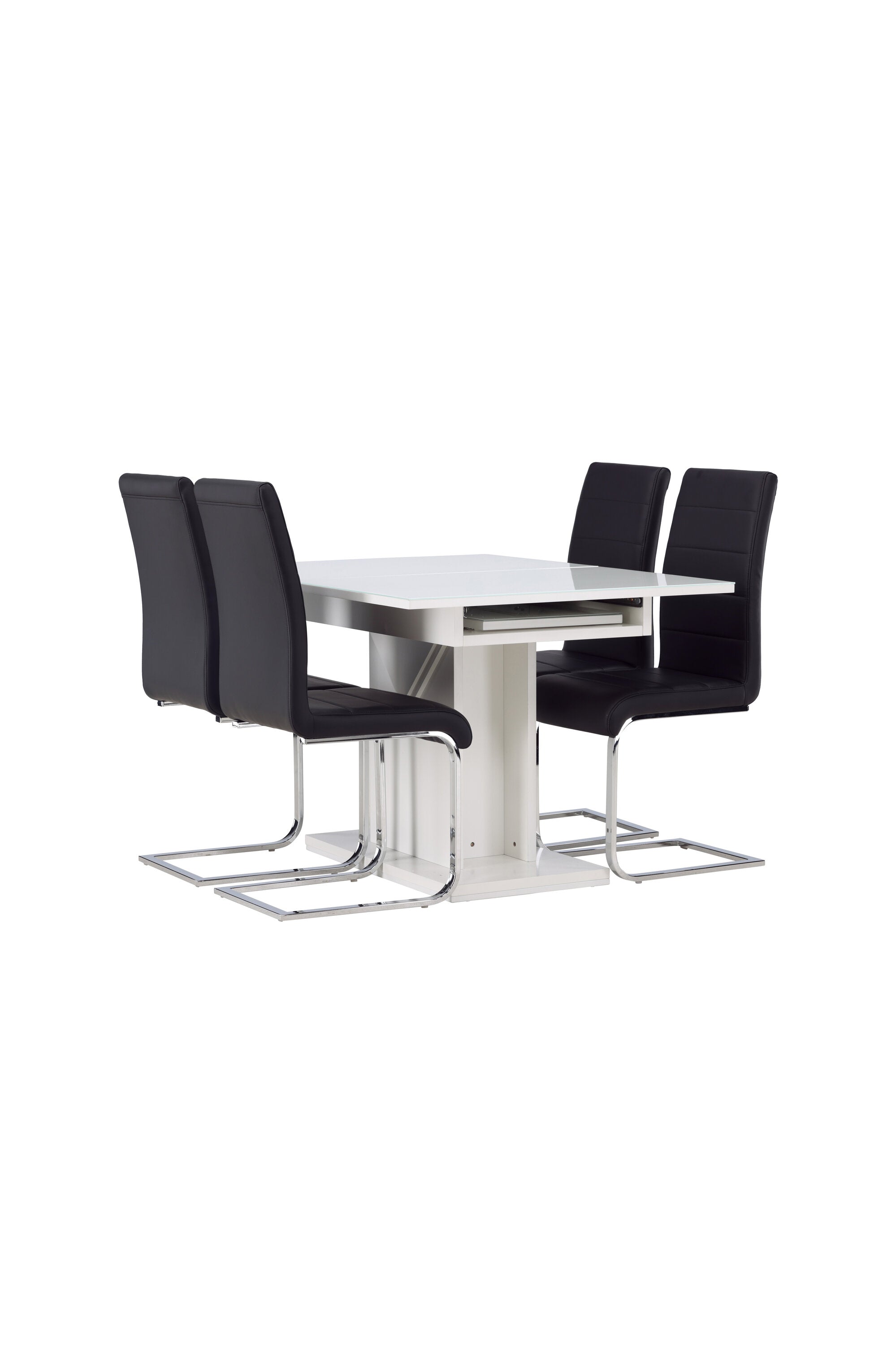 Pluto Esszimmerset ausziehbar + Tempo 120cm/4St. in Schwarzgrau präsentiert im Onlineshop von KAQTU Design AG. Esszimmerset ist von Venture Home