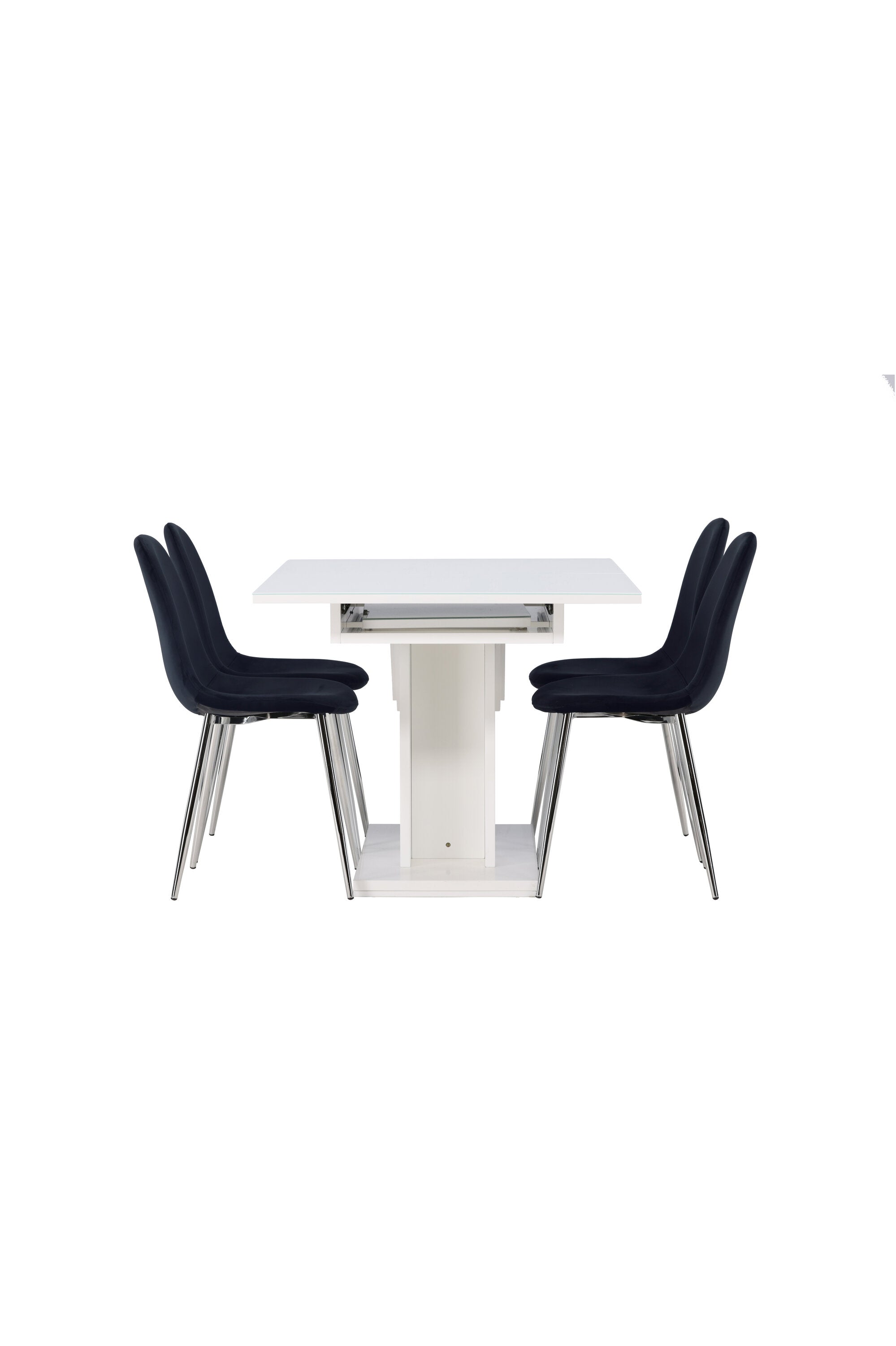 Pluto Esszimmerset ausziehbar + Polar 120cm/4St. in Schwarzes Silber präsentiert im Onlineshop von KAQTU Design AG. Esszimmerset ist von Venture Home