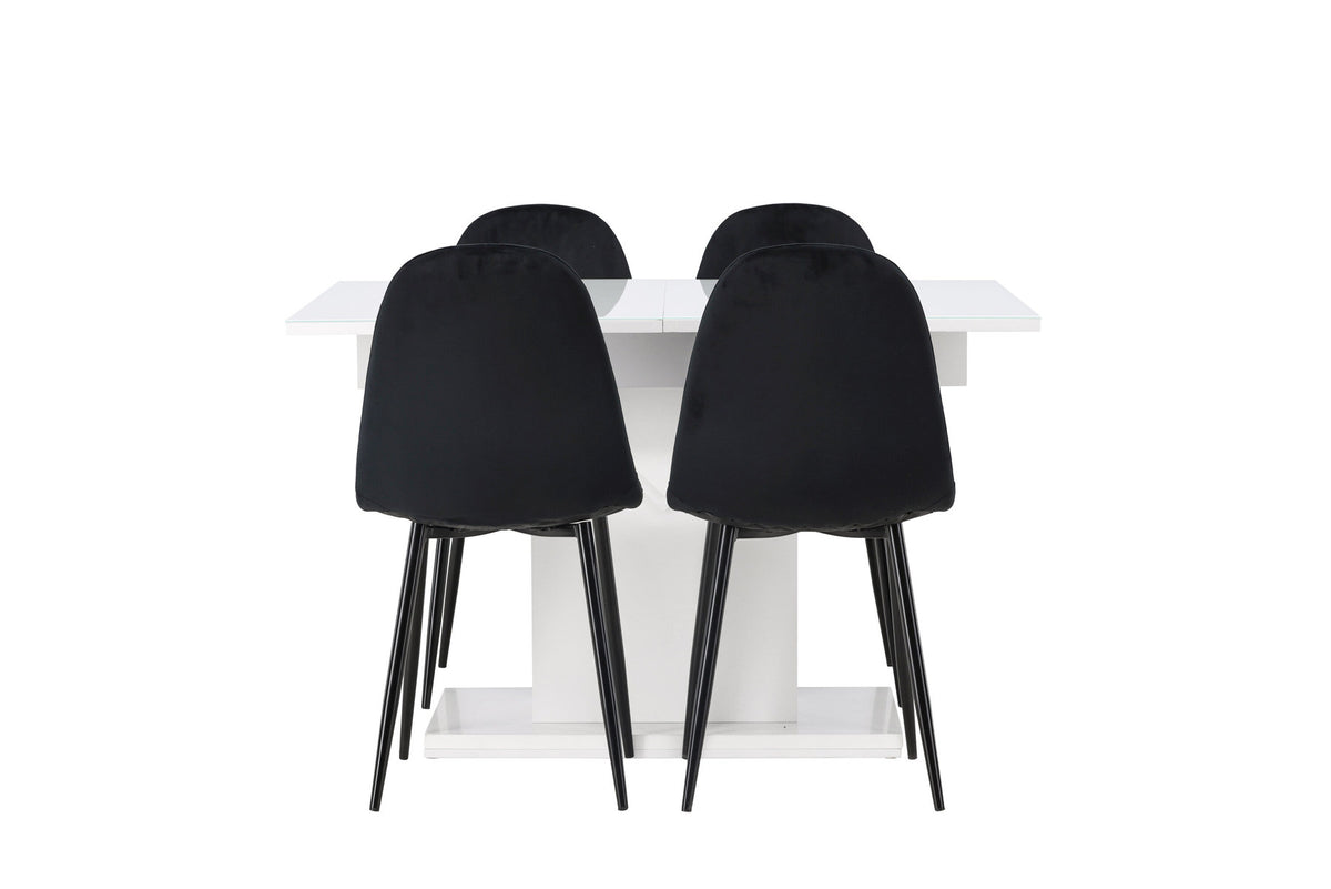 Pluto Esszimmerset ausziehbar + Polar 120cm/4St. in Schwarz präsentiert im Onlineshop von KAQTU Design AG. Esszimmerset ist von Venture Home