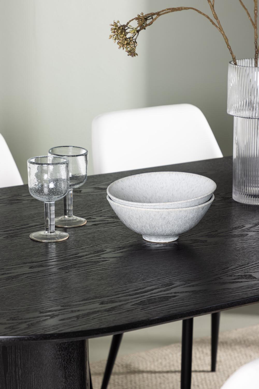 Isolde Esszimmerset + Night 180cm/4St. in Schwarz-Weiss präsentiert im Onlineshop von KAQTU Design AG. Esszimmerset ist von Venture Home
