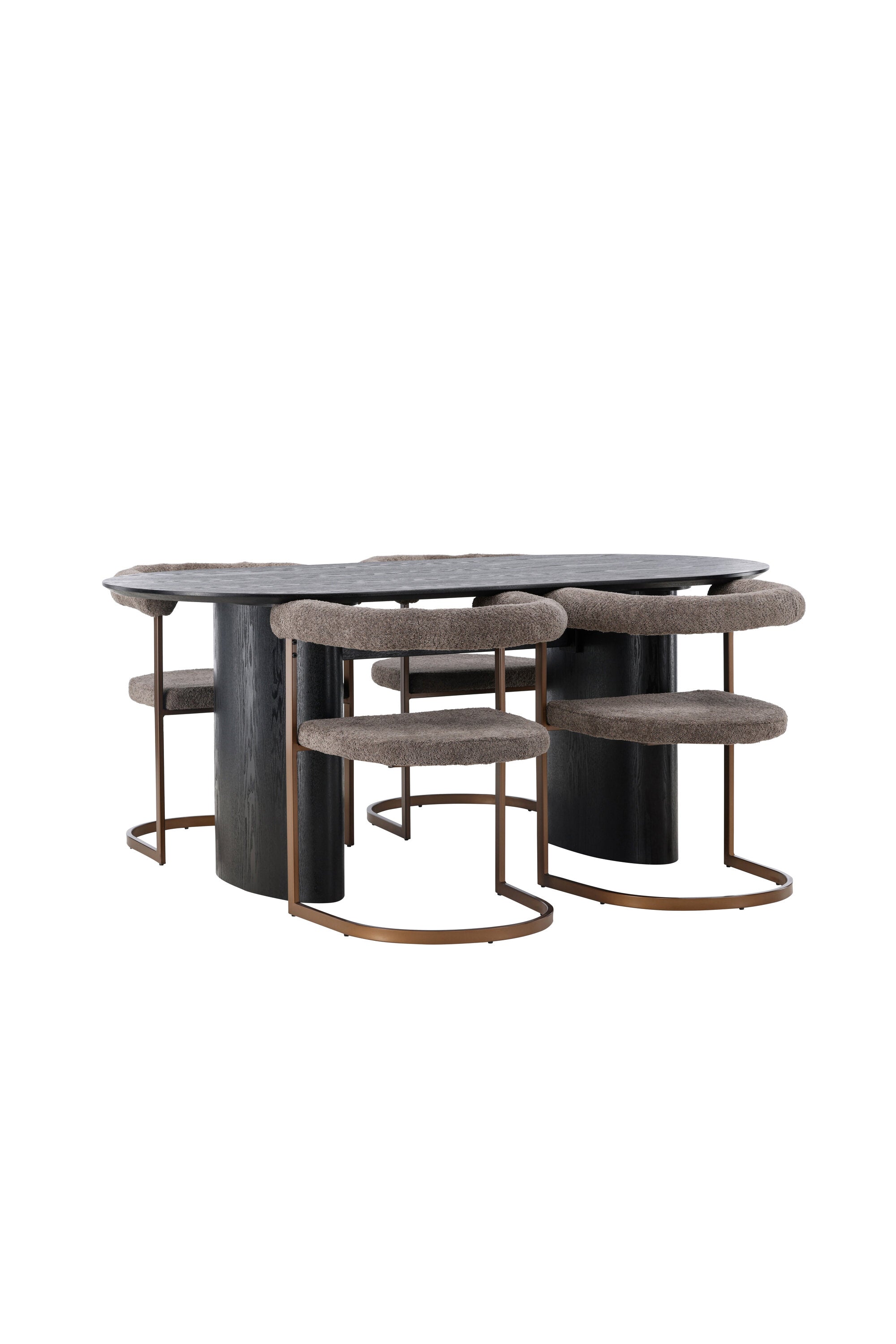 Isolde Esszimmerset + Morning 180cm/4St. in Braun-grau präsentiert im Onlineshop von KAQTU Design AG. Esszimmerset ist von Venture Home