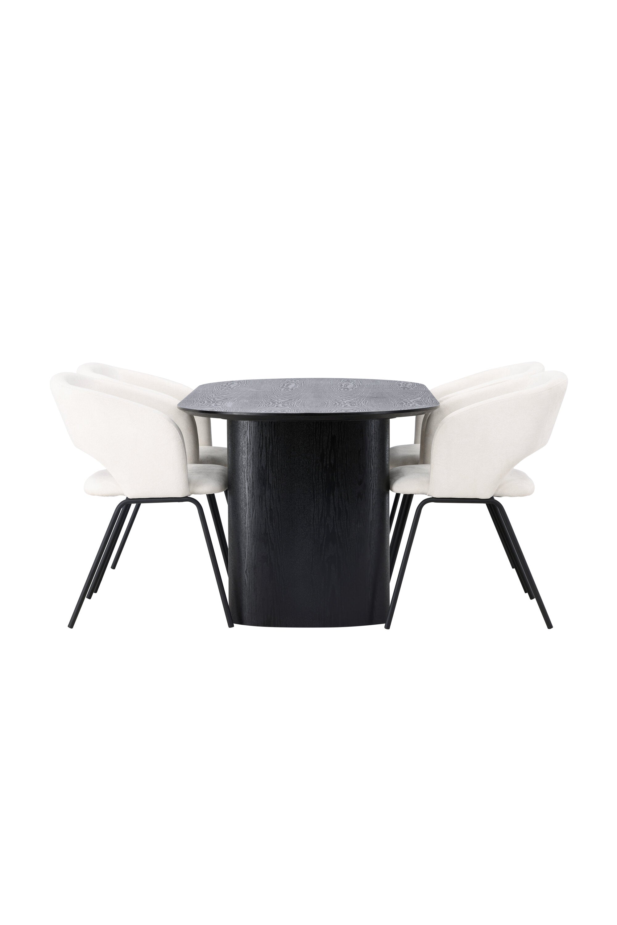 Isolde Esszimmerset + Day 180cm/4St. in Schwarz / gebrochenes Weiss präsentiert im Onlineshop von KAQTU Design AG. Esszimmerset ist von Venture Home
