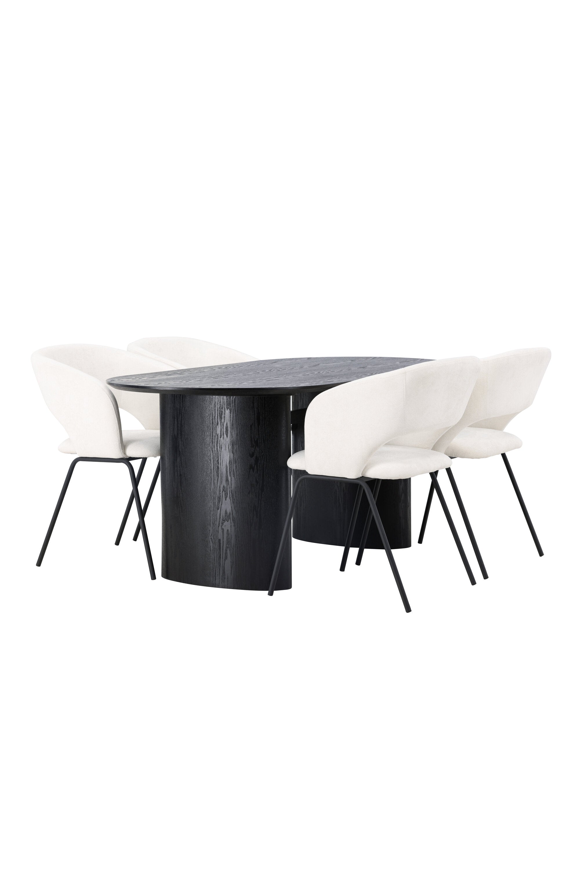 Isolde Esszimmerset + Day 180cm/4St. in Schwarz / gebrochenes Weiss präsentiert im Onlineshop von KAQTU Design AG. Esszimmerset ist von Venture Home