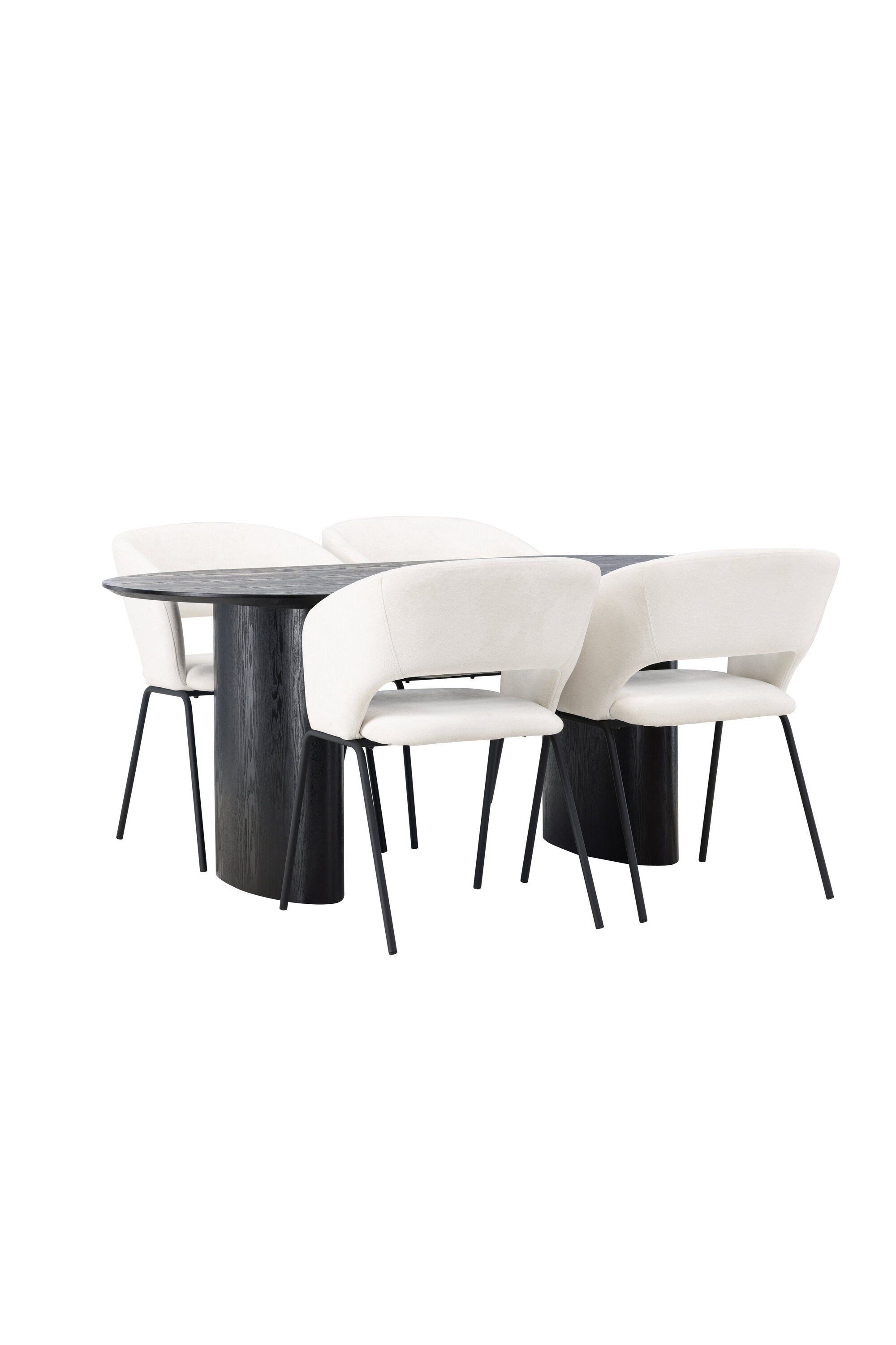 Isolde Esszimmerset + Day 180cm/4St. in Schwarz / gebrochenes Weiss präsentiert im Onlineshop von KAQTU Design AG. Esszimmerset ist von Venture Home