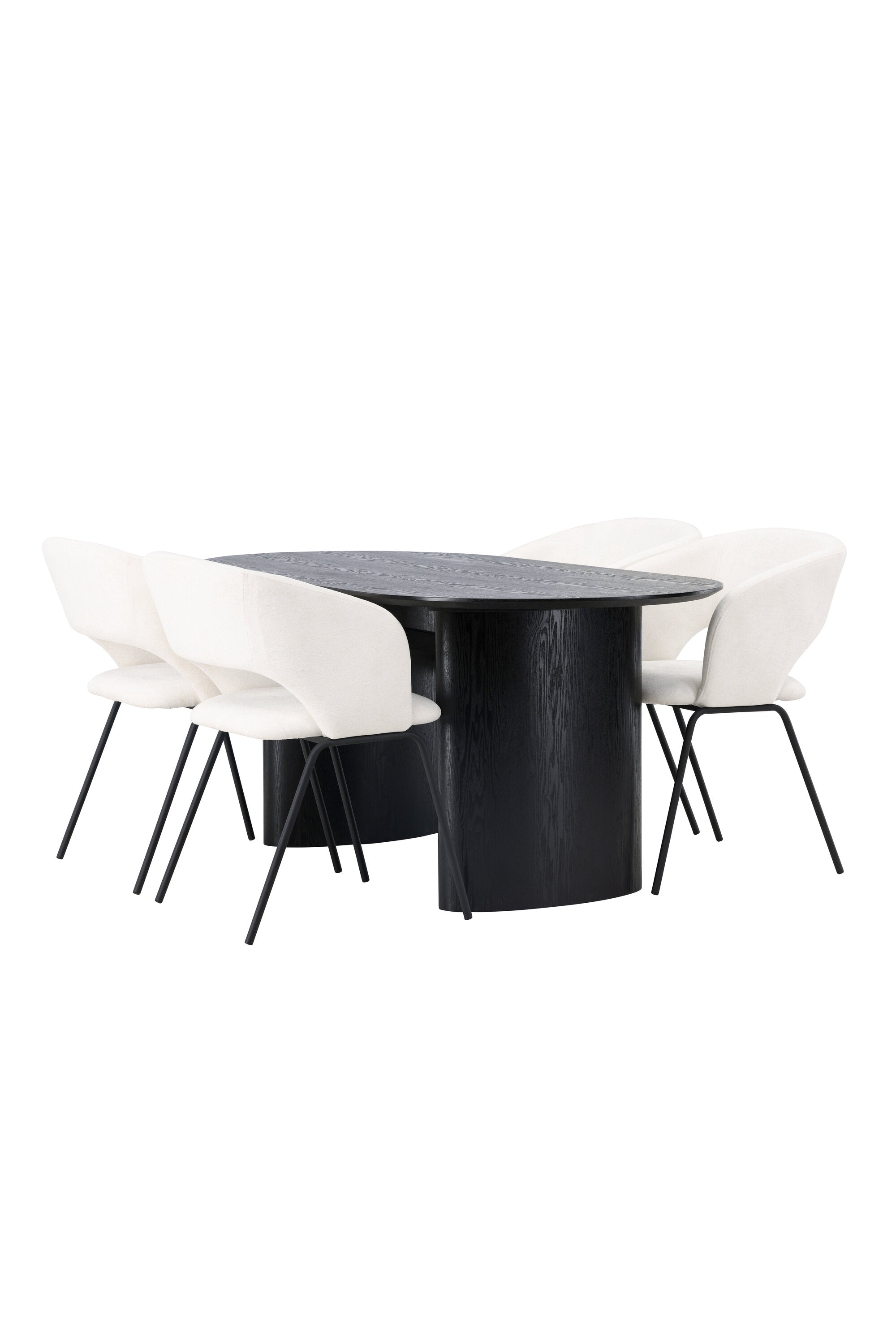 Isolde Esszimmerset + Day 180cm/4St. in Schwarz / gebrochenes Weiss präsentiert im Onlineshop von KAQTU Design AG. Esszimmerset ist von Venture Home