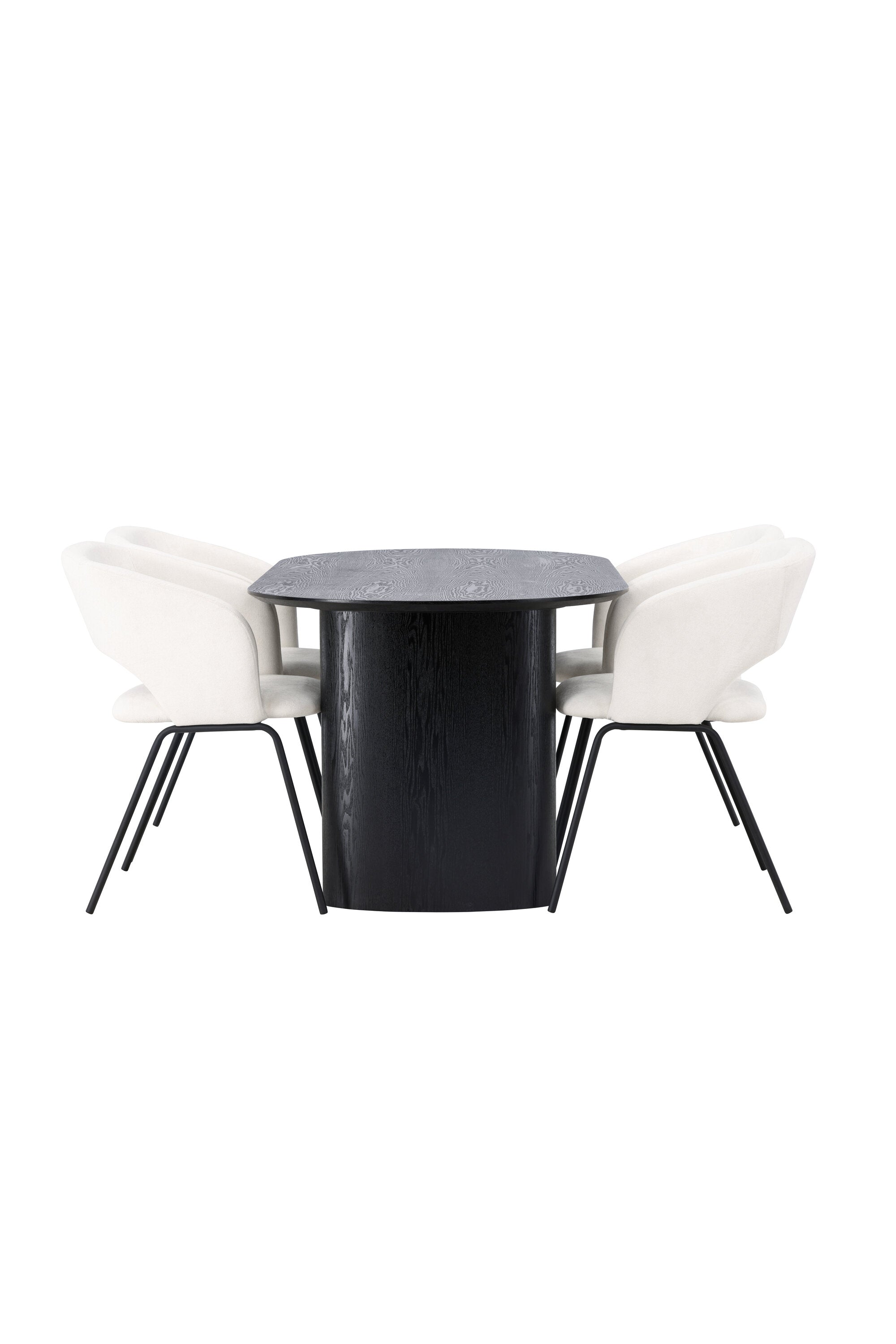 Isolde Esszimmerset + Day 180cm/4St. in Schwarz / gebrochenes Weiss präsentiert im Onlineshop von KAQTU Design AG. Esszimmerset ist von Venture Home