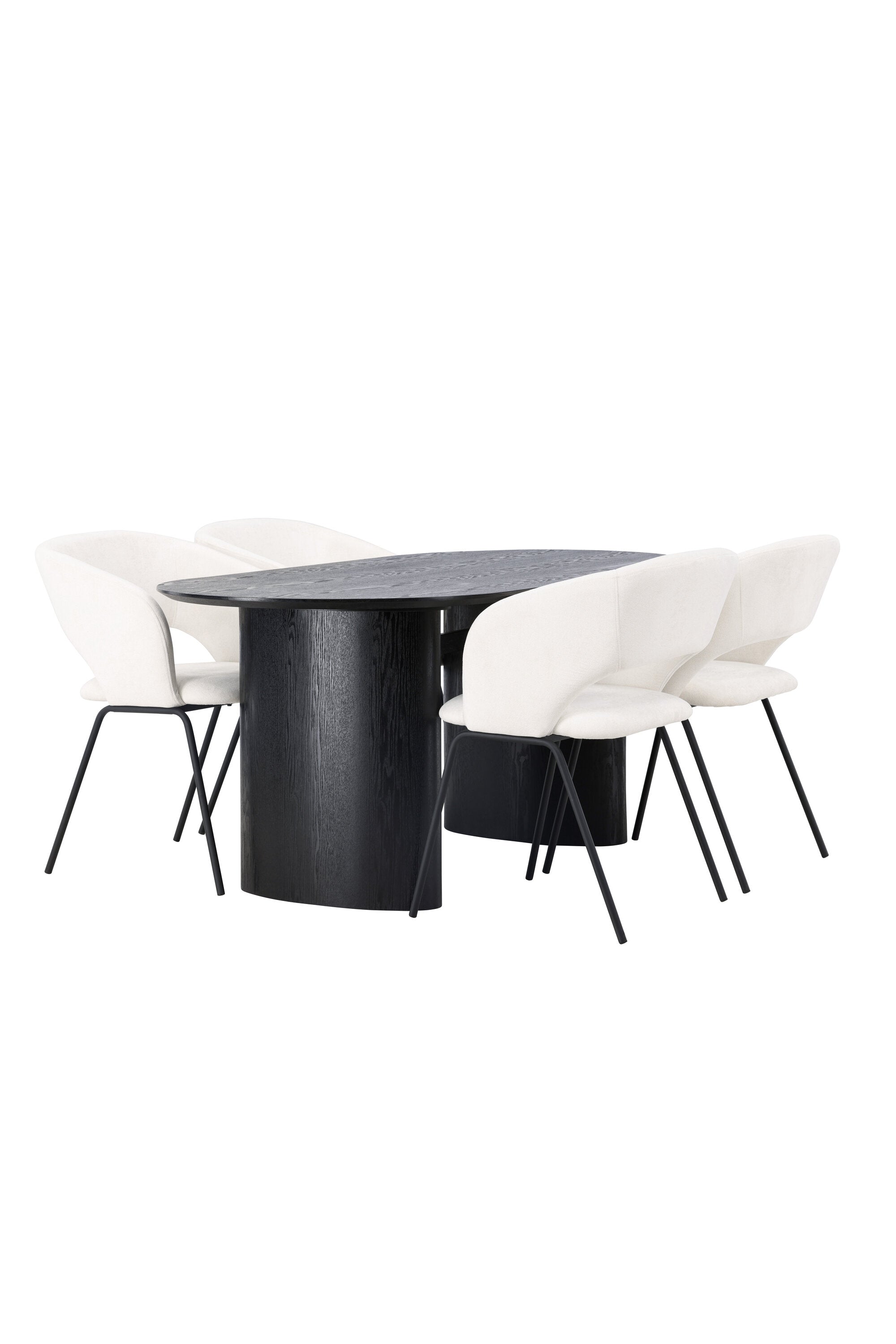 Isolde Esszimmerset + Day 180cm/4St. in Schwarz / gebrochenes Weiss präsentiert im Onlineshop von KAQTU Design AG. Esszimmerset ist von Venture Home