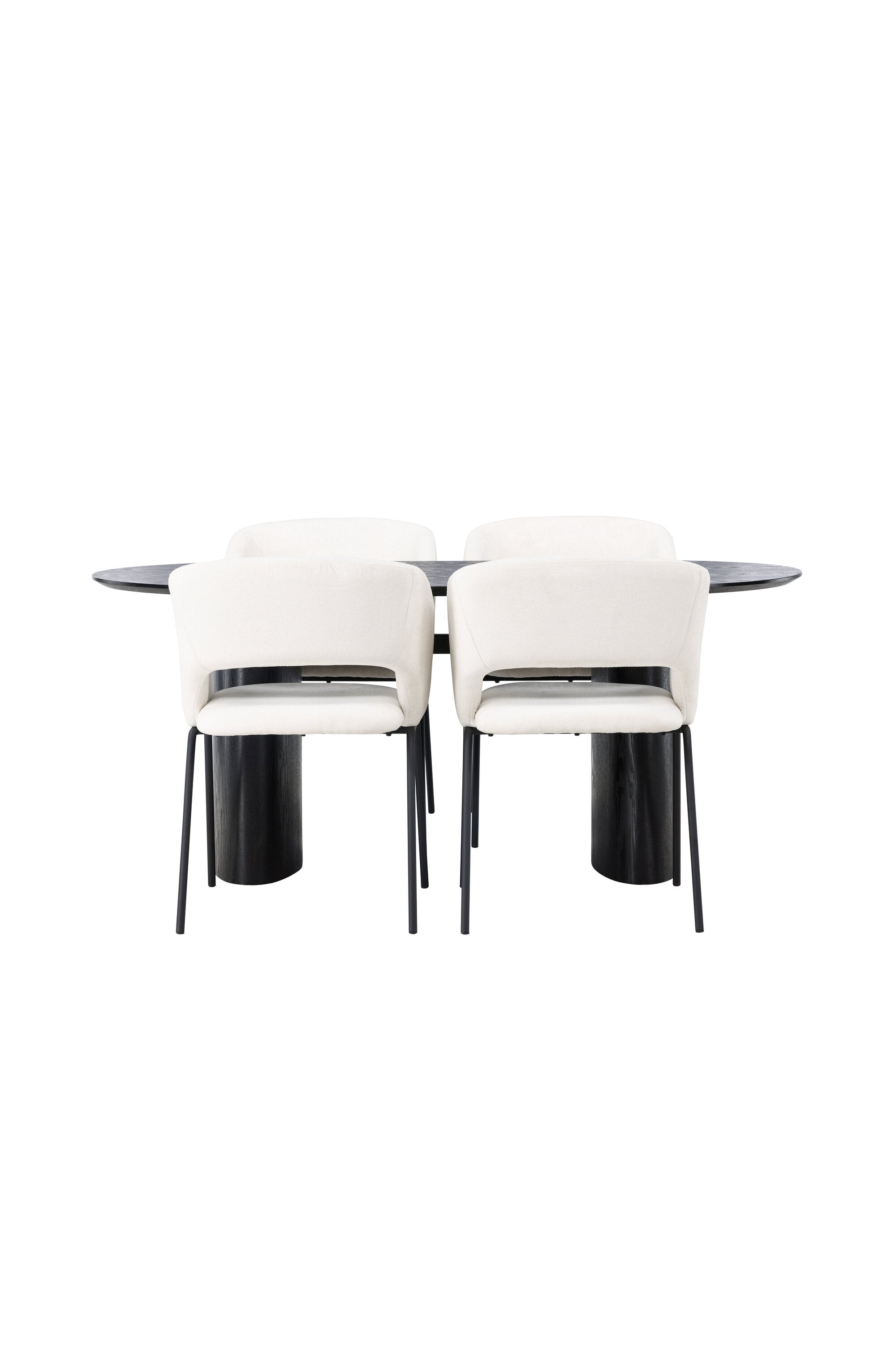 Isolde Esszimmerset + Day 180cm/4St. in Schwarz / gebrochenes Weiss präsentiert im Onlineshop von KAQTU Design AG. Esszimmerset ist von Venture Home